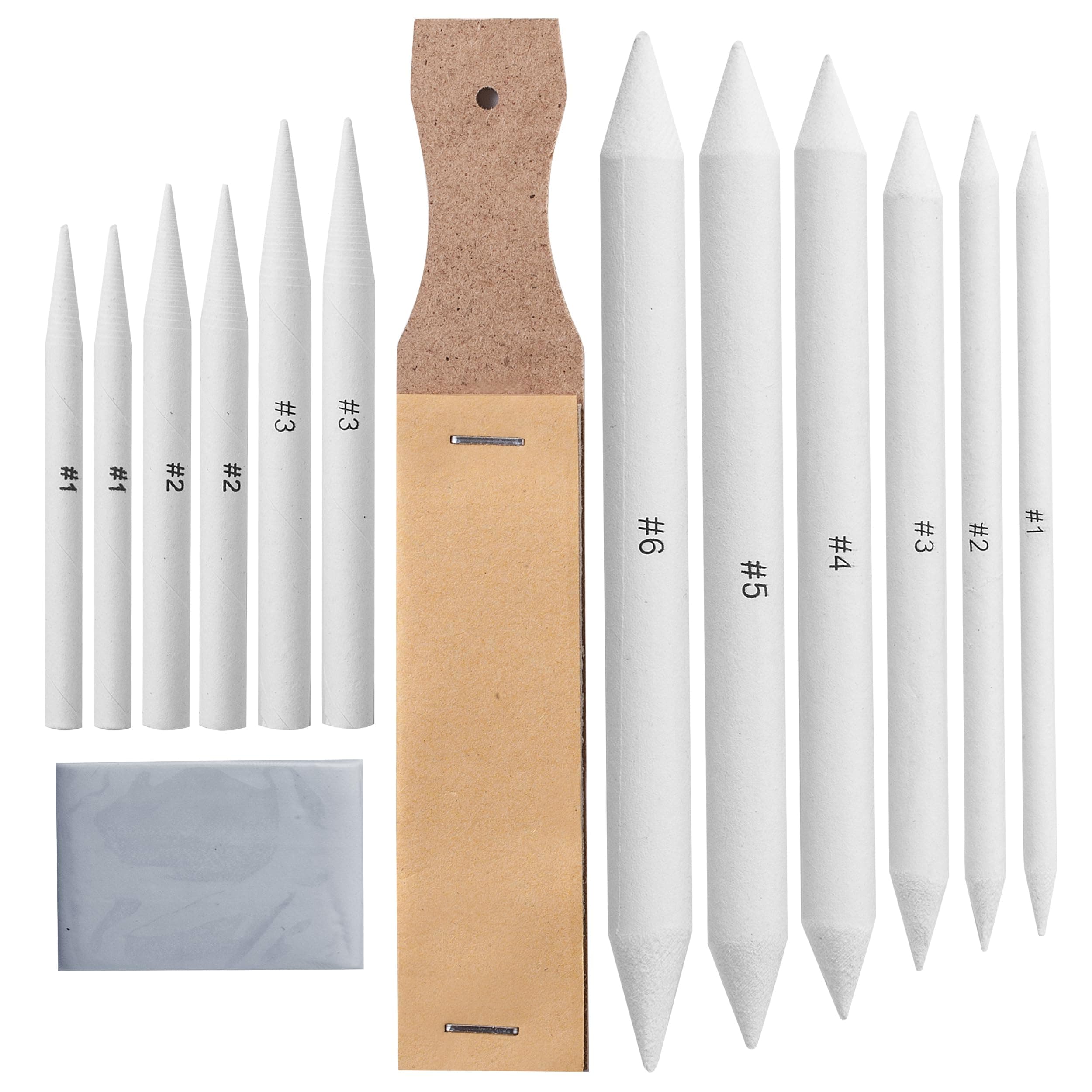 Mr. Pen - 14 Pack of Blending Stumps, Art Eraser, Blending Sticks for Drawing, Shading Pencils for Sketching A. 14 Pack