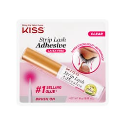 KISS Clear Strip Lash Adhesive With Aloe, Waterproof, Formaldehyde and Latex Free, Odor Free, Cruelty Free, Super Strong Hold Eyelash Glue with Brush Applicator, 0.17 Oz. 0.17 Ounce (Pack of 1) Clear