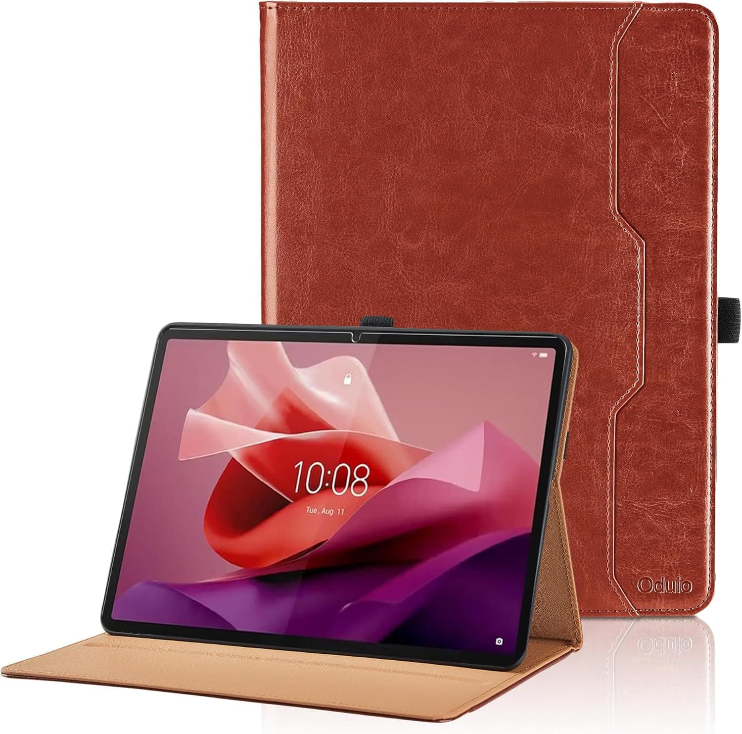 Case for Lenovo Tab P12/Xiaoxin Pad Pro 12.7 Inch 2023 (TB370FU) - PU Leather Business Folio Case with Pocket, Auto Wake/Sleep Smart Tablet Cover,Brown Reddish-Brown Lenovo Tab P12 12.7"