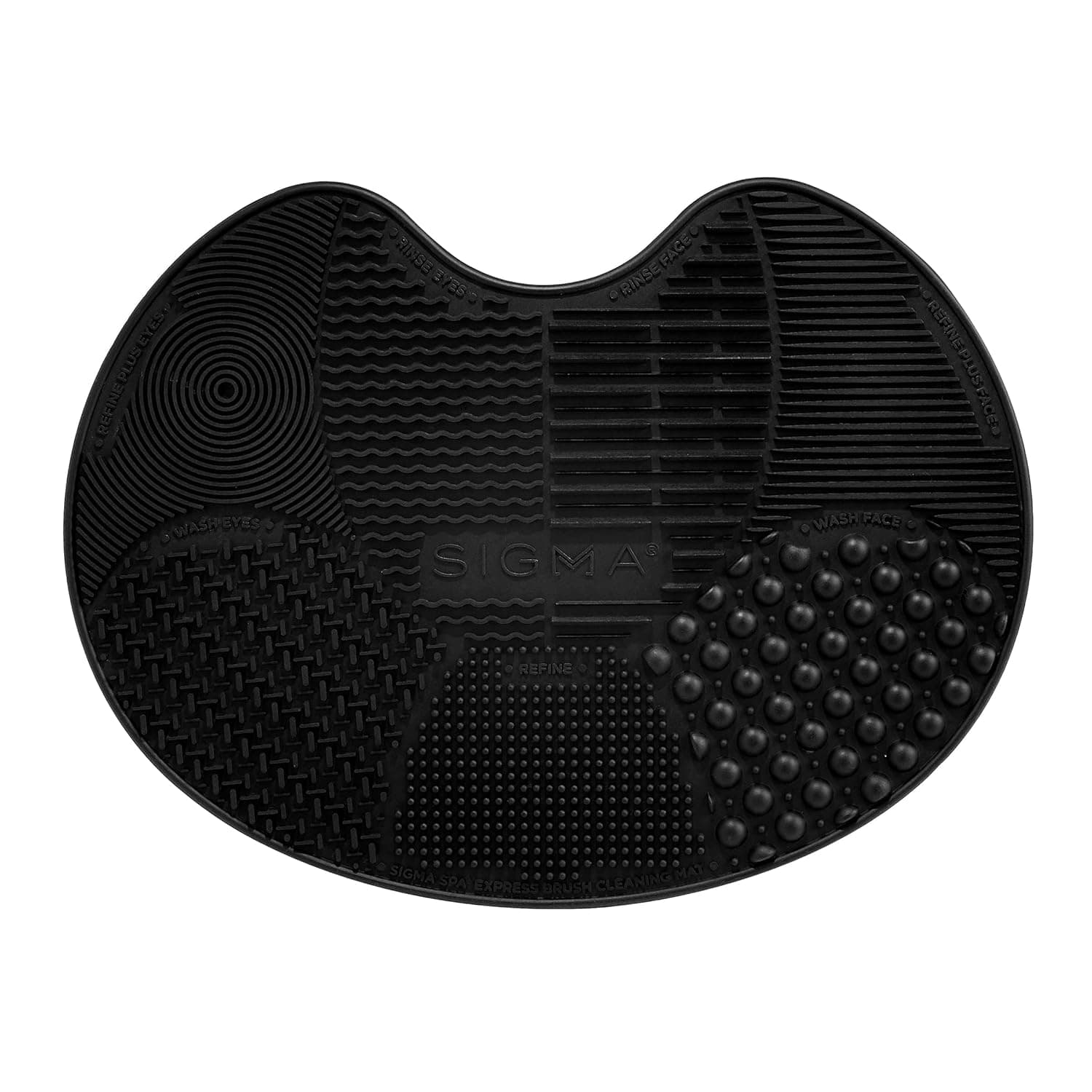 Sigma Beauty Makeup Brush Cleaner Mat β Sigma Spa Express Silicone Makeup Brush Cleaning Mat with Suction Cups for Cleaning Makeup Brushes, Compact Design Fit for Any Travel Makeup Kit (Black) Large Black