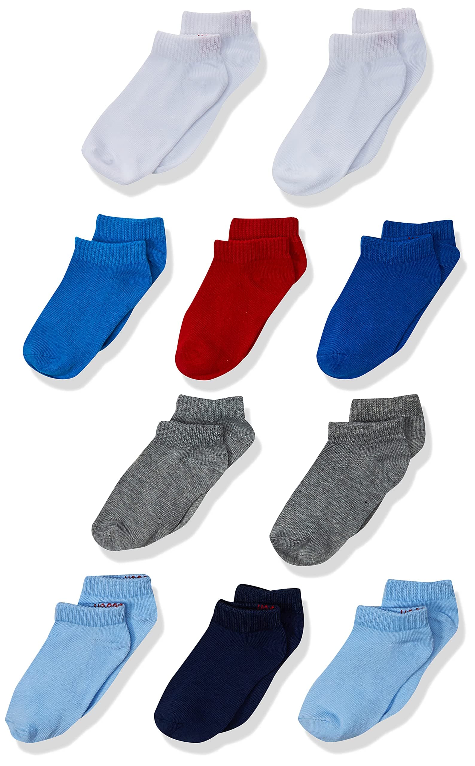 Hanes Baby and Toddler Socks, Boys' and Girls' Ankle and Low Cut, 10-Pair Packs Low Cut 6-12 Months Assorted