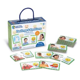 Learning Resources Feelings & Emotions Puzzle Cards, 48 Pieces, Ages 3+, Social Skills, speech therapy materials, Social Emotional Learning Toys and Games for Kids Medium