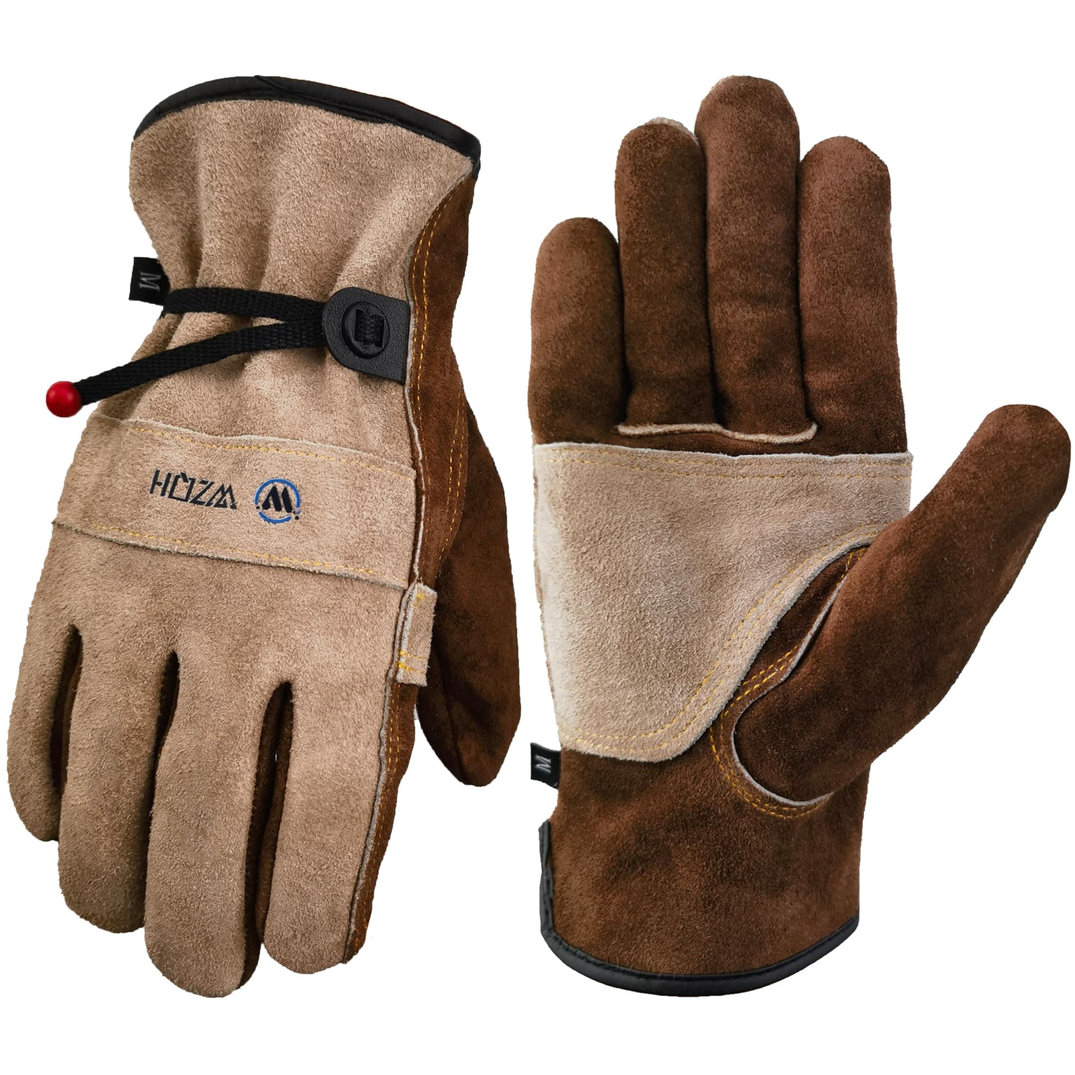 Leather Work Gloves for Men or Women. Large Glove for Gardening, Tig/Mig Welding, Construction, Chainsaw, Farm, Ranch, etc. Cowhide, Cotton Lined, Utility, Firm Grip, Durable. Coffee-grey L Large (Pack of 1) Coffee - Grey