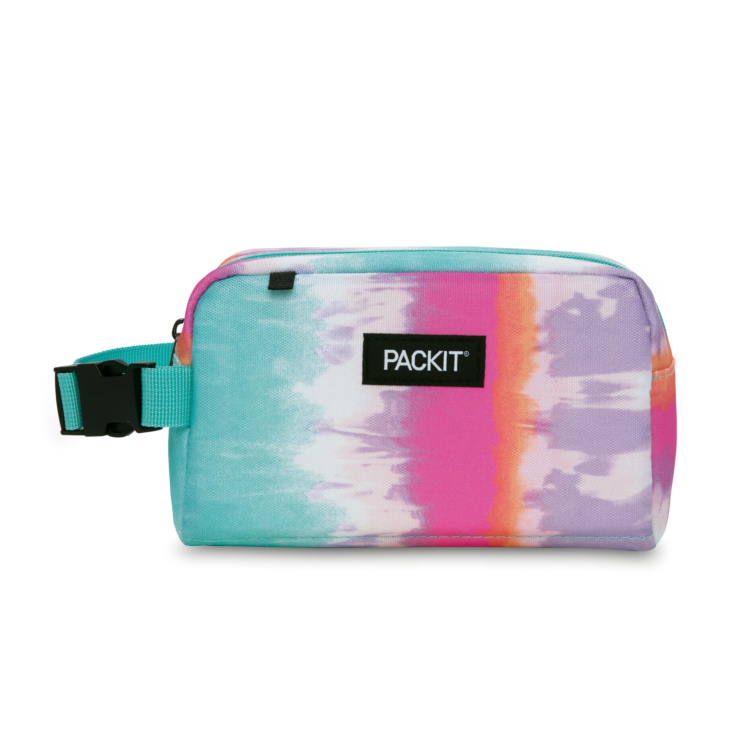 PackIt Freezable Snack Box, Tie Dye Sorbet, Built with ECOFREEZE Technology, Collapsible, Reusable, Zip Closure with Buckle Handle, Great for All Ages and Fresh Snacks on the go Multicolor/Assorted