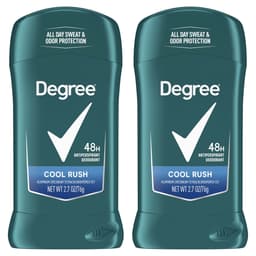 Degree Men Original Antiperspirant Deodorant Cool Rush Twin Pack 48-Hour Sweat & Odor Protection Antiperspirant For Men 2.7 oz Blue 2.7 Ounce (Pack of 2)