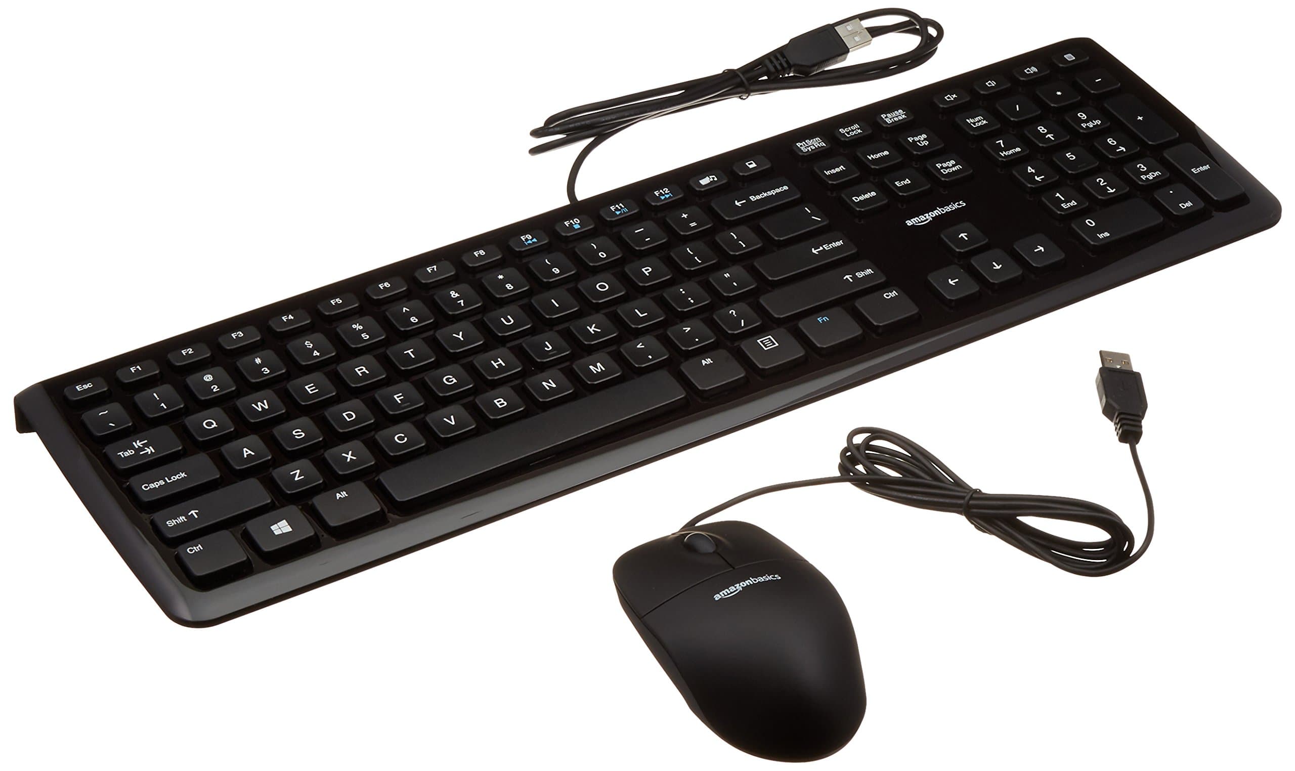Amazon Basics Wired Computer Keyboard & Mouse, 10-Pack, Black Single 10-Pack