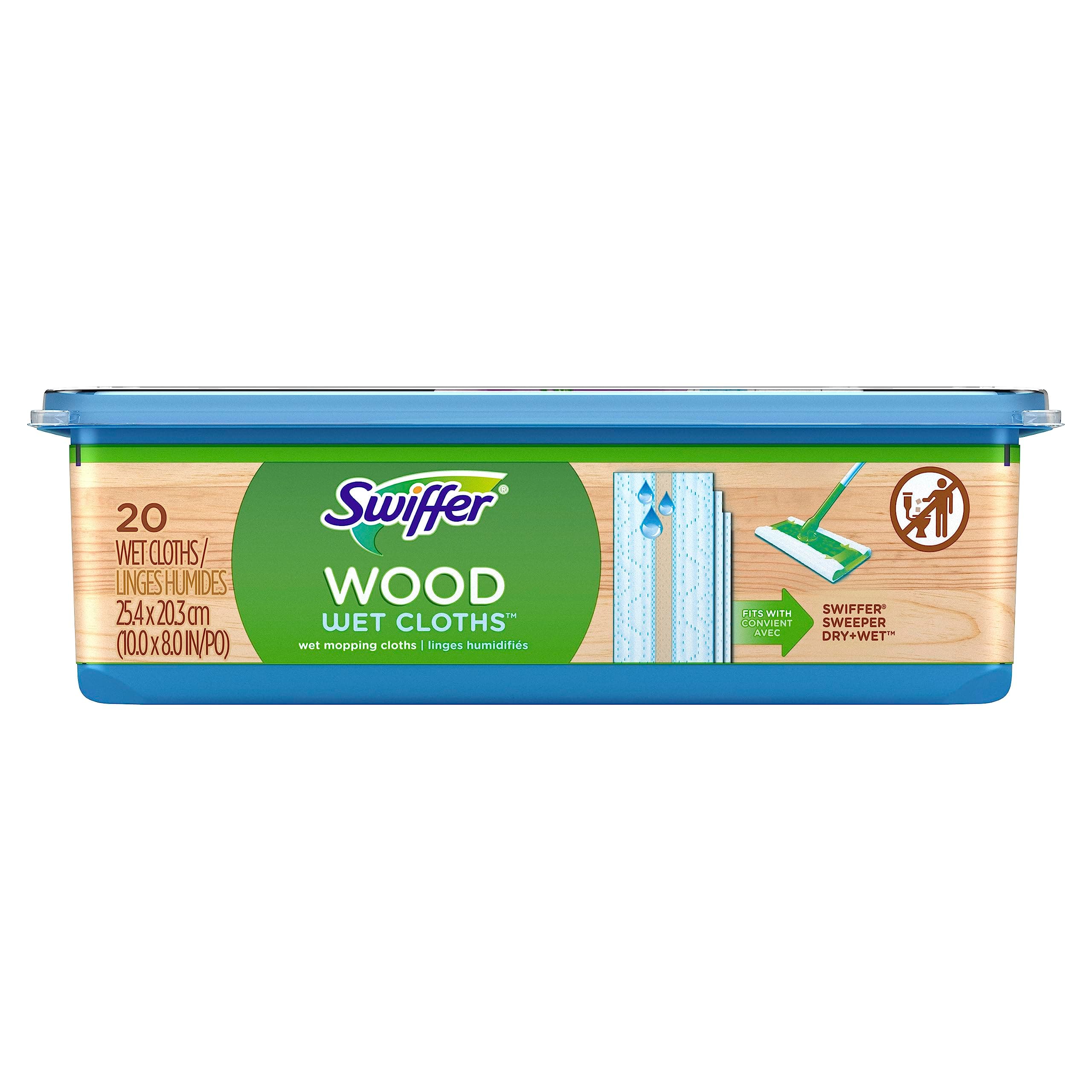Swiffer Sweeper Wet Wood Floor Mopping cloths, 20 count 20 Count (Pack of 1)