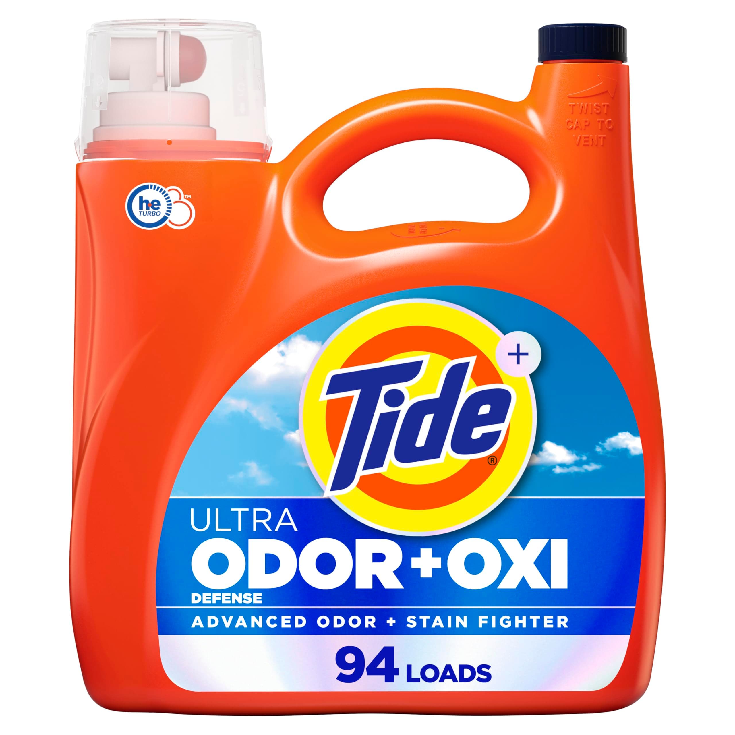 Tide Ultra Odor Defense Plus Oxi Liquid Laundry Detergent, 132 fl oz, 94 Loads, Advanced Odor and Stain Fighting Laundry Detergent Liquid 132 Fl Oz (Pack of 1) Scented