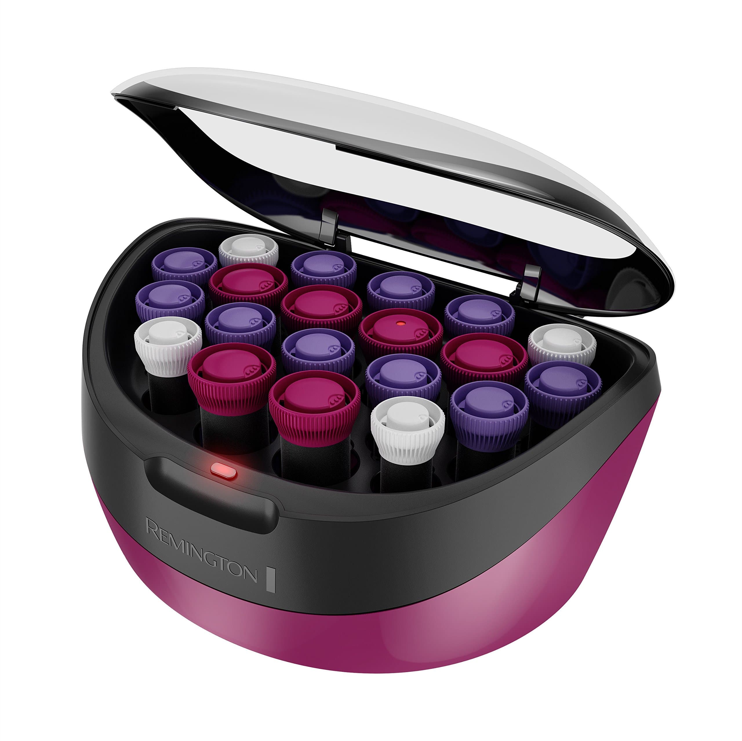 Remington Ionic Conditioning Hair Setter, 20 Velvet Hair Rollers, 6 Large (1¼”), 10 Medium (1"), 4 Small (¾”), Blowout Style Hair Curlers pink 1 Count (Pack of 1)