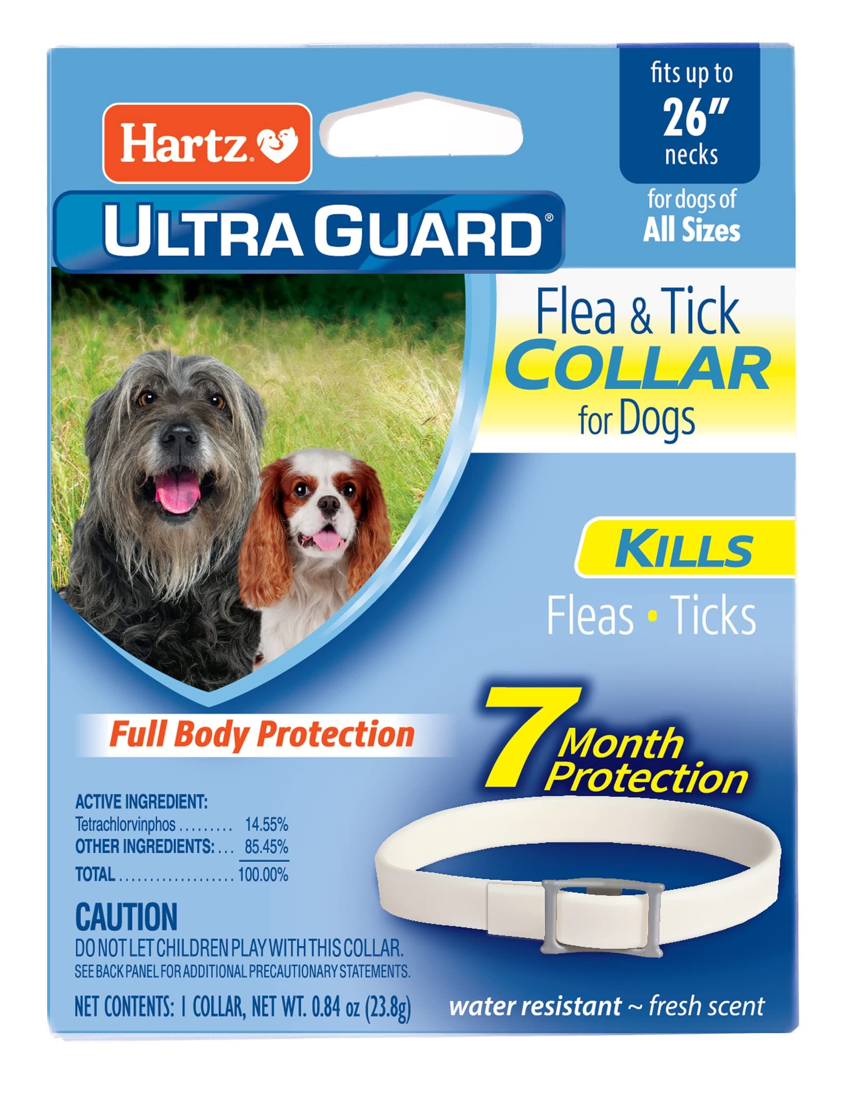 Hartz UltraGuard Flea & Tick Collar for Dogs and Puppies - 26" Neck, 7 Month Protection Up to 26 Inch Neck (Pack of 1)