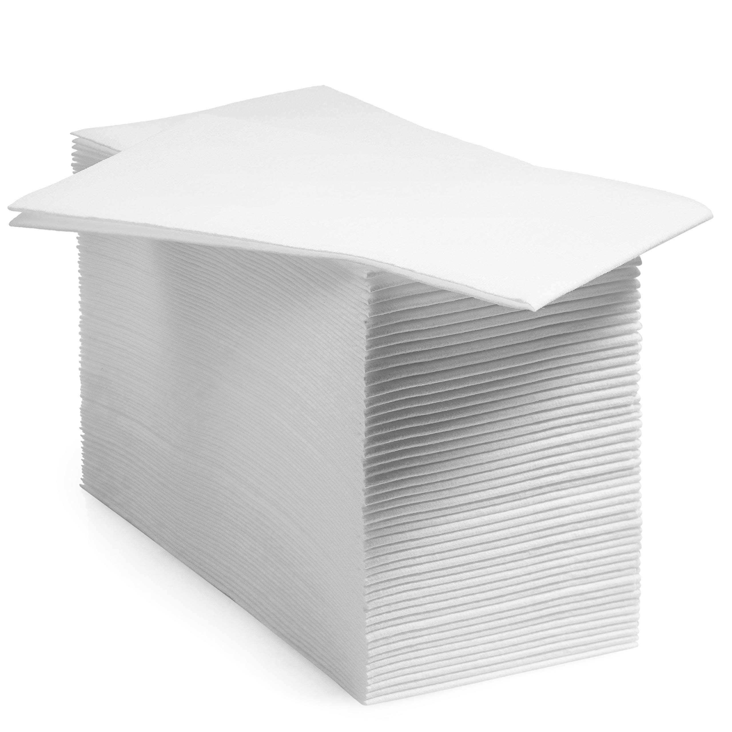 200 BloominGoods Disposable Bathroom Napkins | Single-Use Linen-Feel Guest Towels | Cloth-Like Hand Tissue Paper, White, 12" x 17", Made In USA 200-Pack
