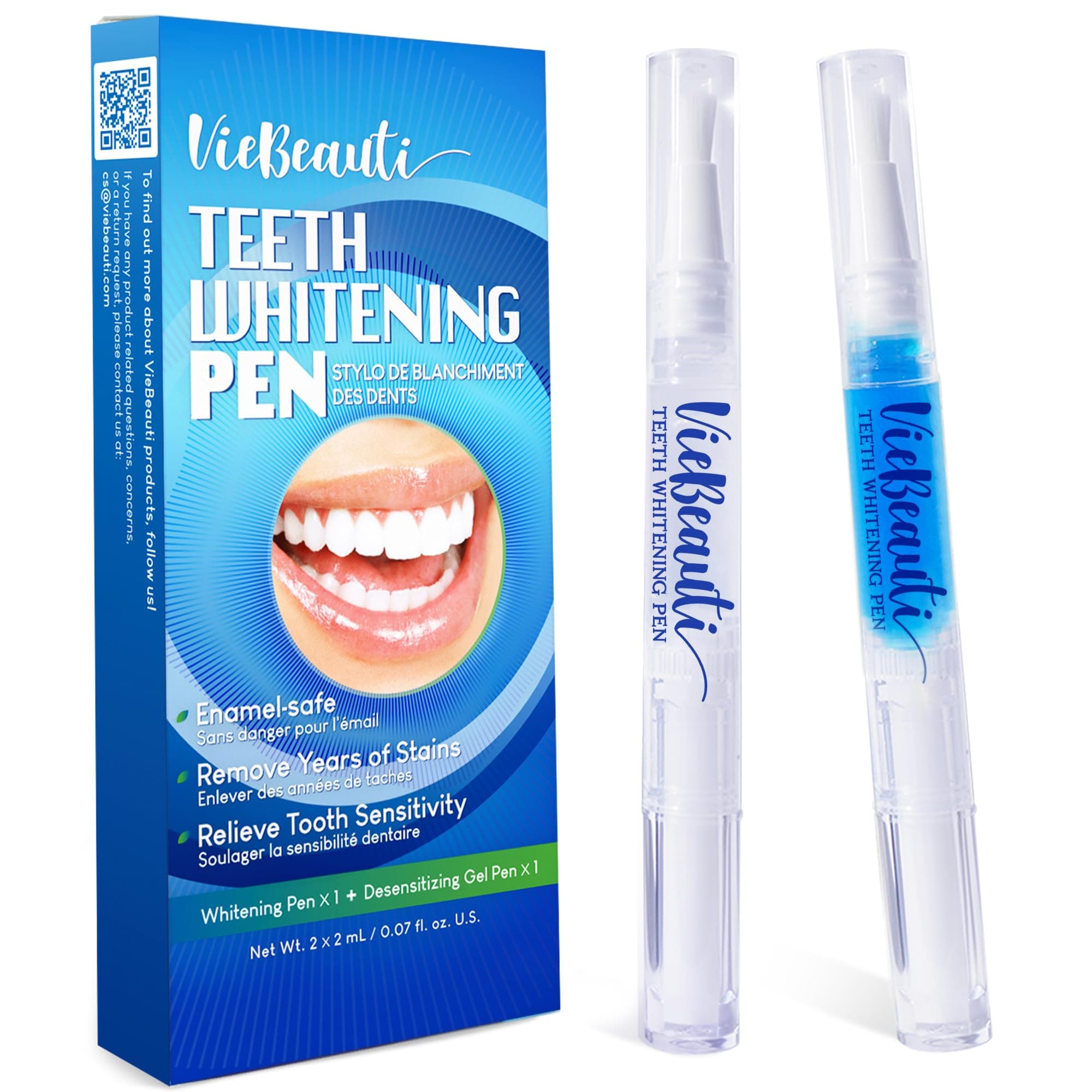 Teeth Whitening Pen Gel Kit: 35% Carbamide Peroxide Gel for Stain Removal - No Sensitivity with Remineralizing Pen for a Brighter Whiter Smile Flavorless (2 Pack)