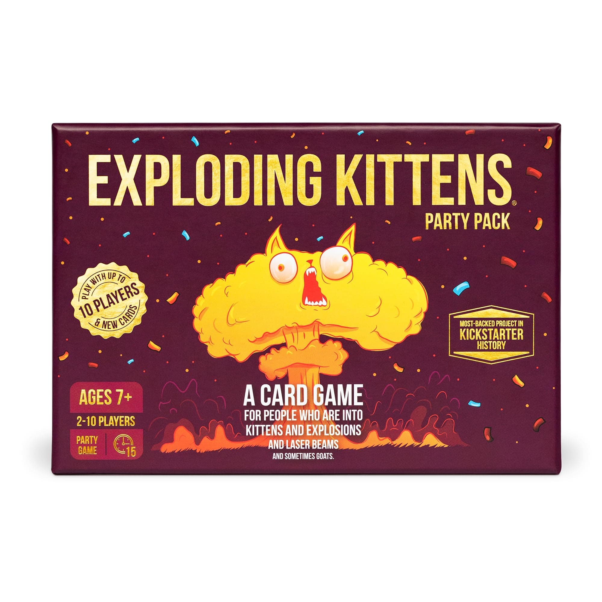 Exploding Kittens Party Pack - 2-10 Players - Ages 7+ - 15 Minutes to Play - Party & Family Card Game for Kids & Adults Larger Party Edition