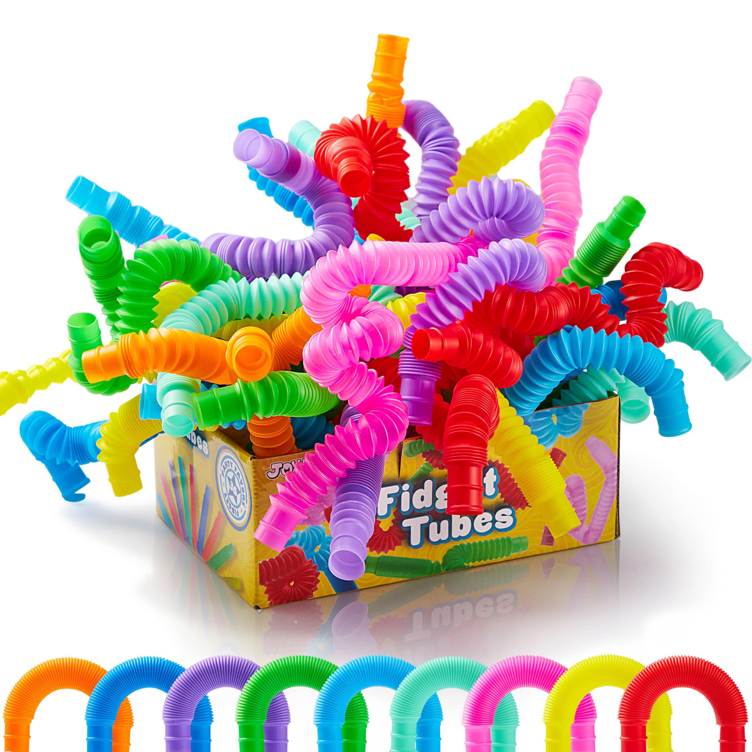 JOYIN 36 Pack Pop Tubes, Sensory Toys (Small) Fidget Toys Party Favors - 9 Colors, Creativity Learning & Fun for Toddler Kids - Perfect for Christmas Goodie Bags, Classroom School Reward Small 36