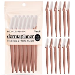 Kitsch Dermaplane Razor for Women Face – Face Razors for Women & Men, Eyebrow Trimmer & Face Shaver – Exfoliating Facial Razor & Skin Care Tool for Smoother Skin - Terracotta, 12 pcs 12 Count (Pack of 1) Terracotta