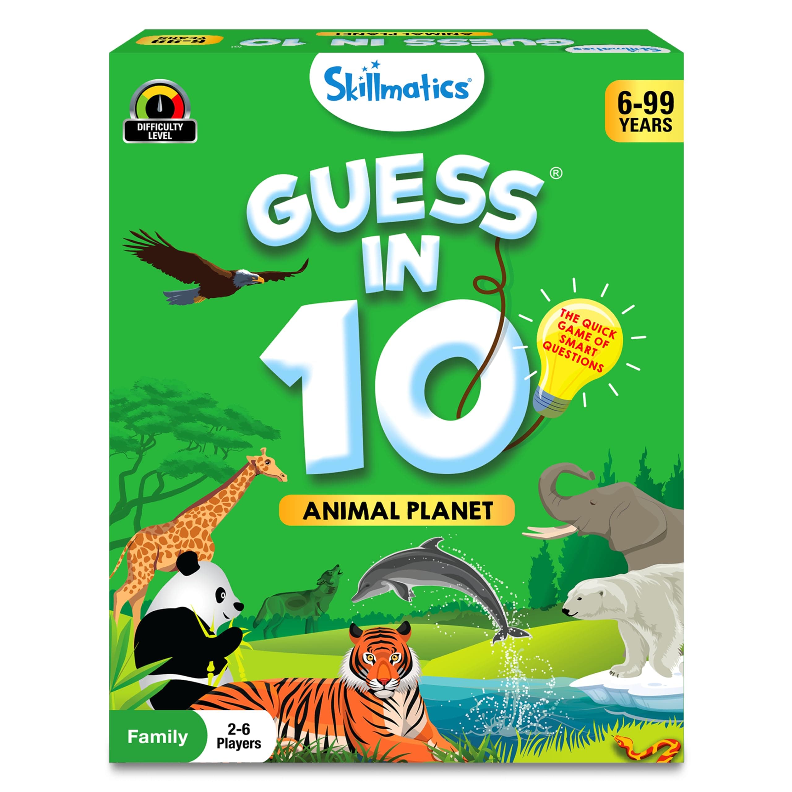Skillmatics Guess in 10 Animal Planet, Trivia Card Games, Christmas Stocking Stuffers Perfect for Boys, Girls, Kids, Teens, Adults Who Love Animals, Travel Games, Gifts for Ages 6, 7, 8, 9, 10, and Up 1. Animal Planet