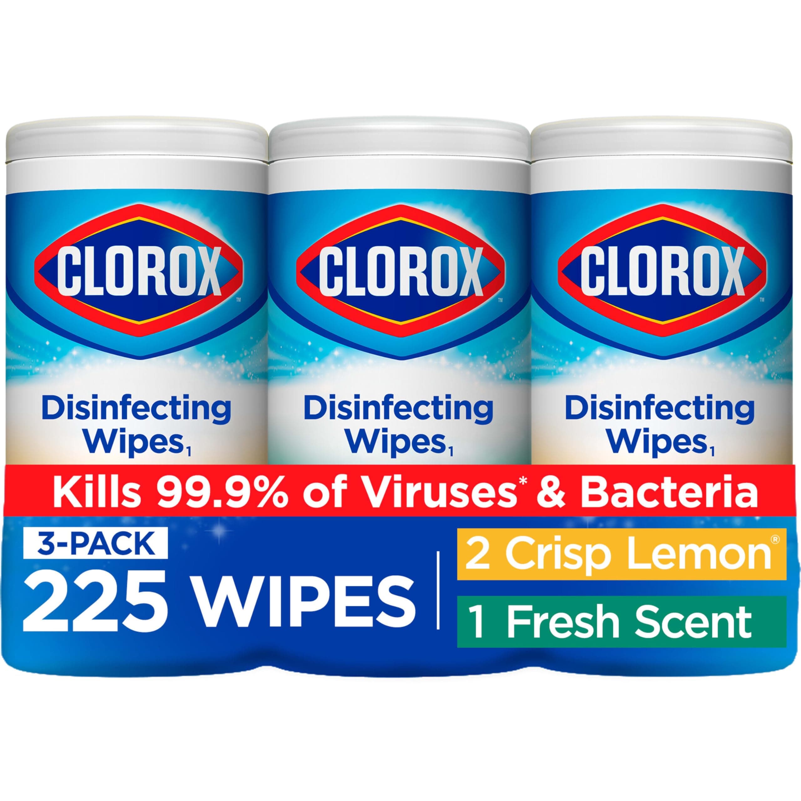 Clorox Disinfecting Wipes Value Pack, Household Essentials, 75 Count, Pack of 3 (Package May Vary) 225 Count (Pack of 1)