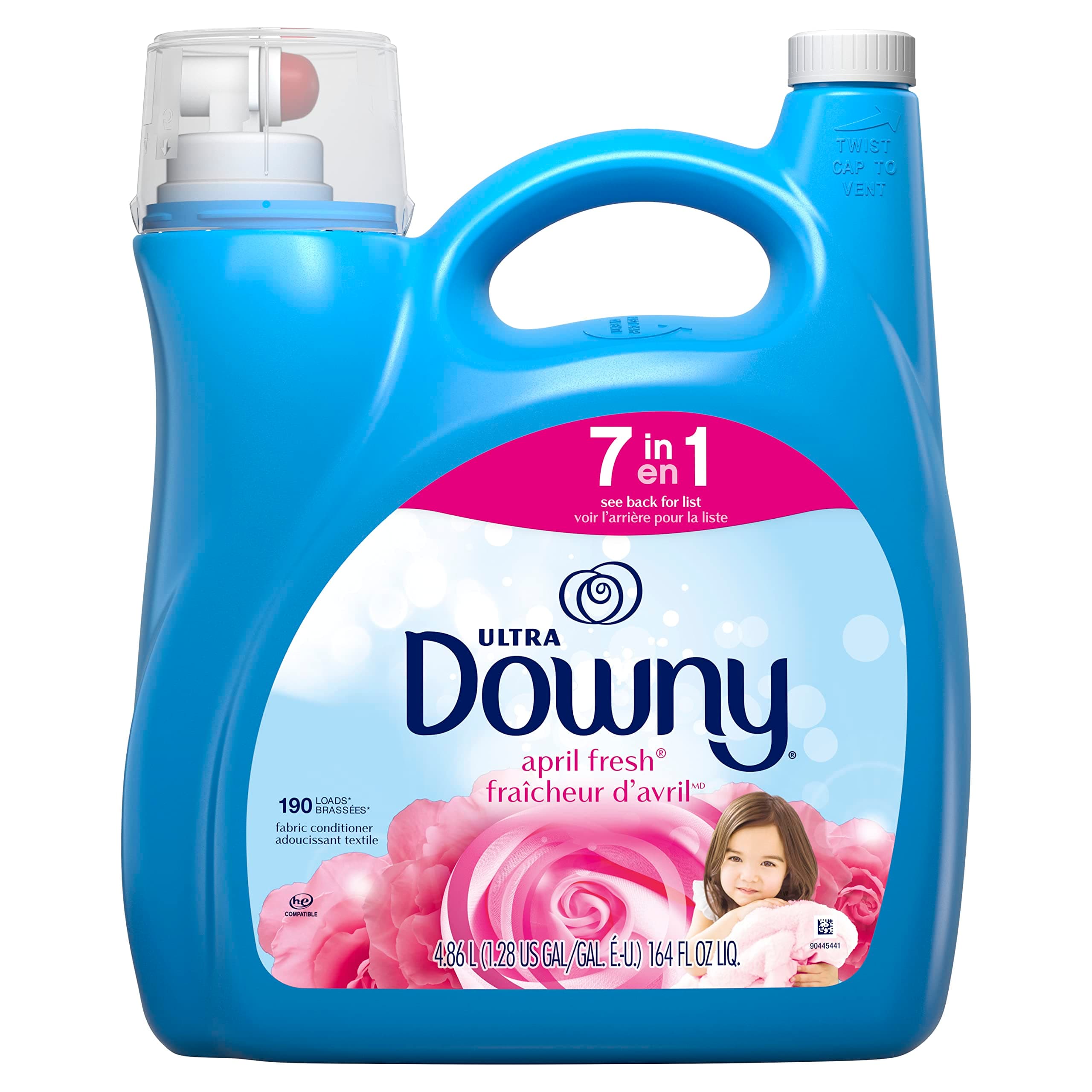Downy April Fresh Liquid Fabric Conditioner (Fabric Softener), 164 fl oz, 190 loads 164 Fl Oz (Pack of 1)