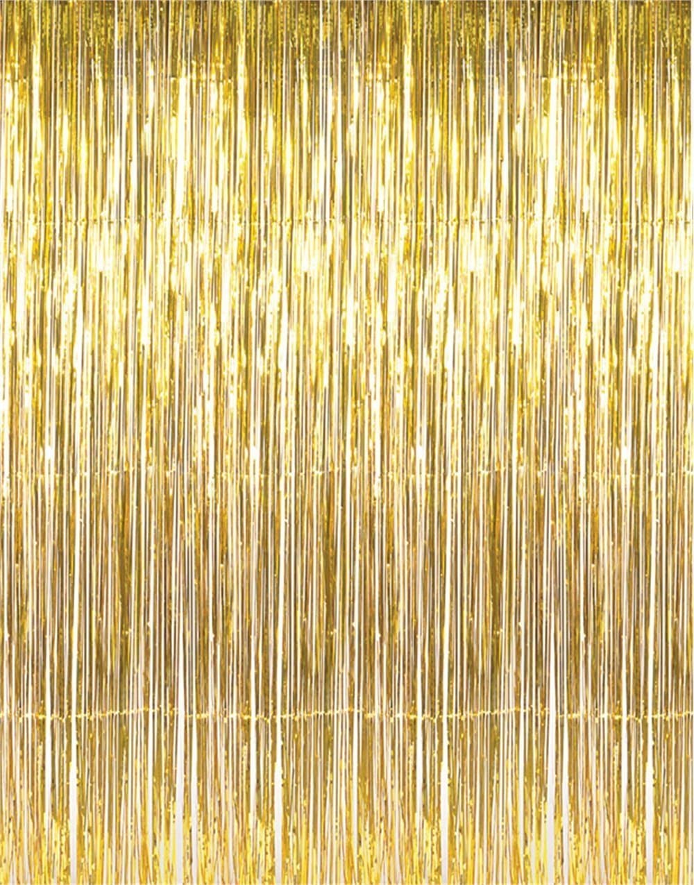 GOER 3.2 ft x 9.8 ft Metallic Tinsel Foil Fringe Curtains Party Photo Backdrop Party Streamers for Birthday,Graduation,New Year Eve Decorations Wedding Decor (1 Pack, Gold) 1 Gold