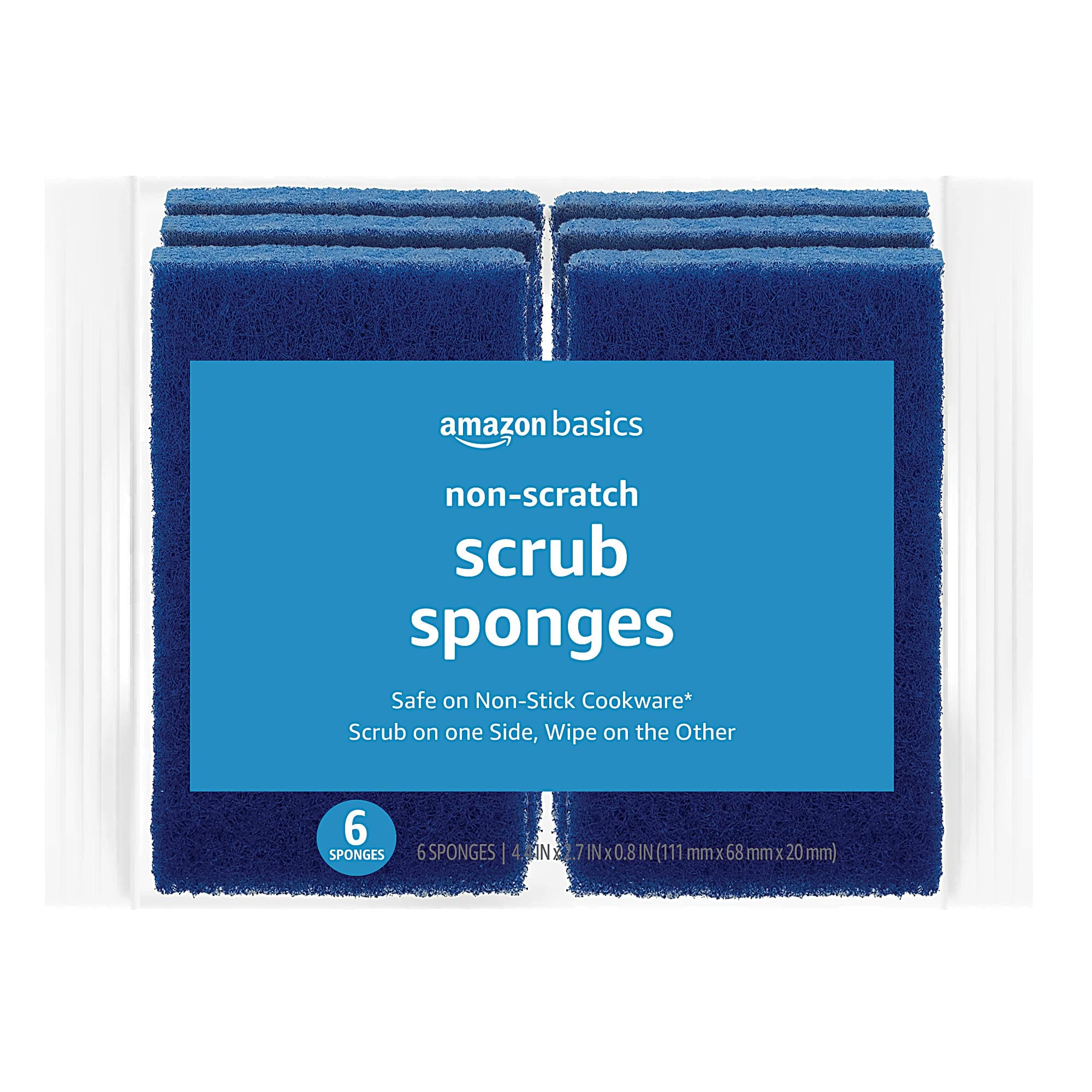 Amazon Basics Non-Scratch Sponges, 6-Pack Non-Scratch 6-Pack