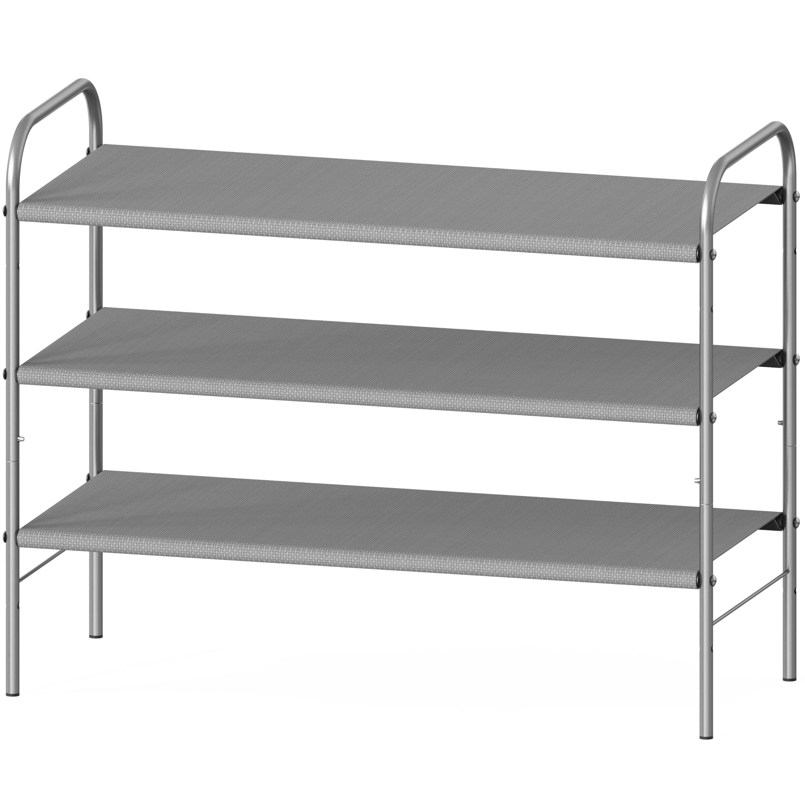 Simple Houseware 3-Tier Shoe Rack Storage Organizer, Grey – Space-Saving Shoe Shelf, Holds 9–16 Pairs, Sturdy Metal Frame, Easy Assembly – Closet, Entryway, Bedroom Shoe Storage Solution 3-Tier Grey