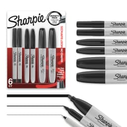 Sharpie Permanent Markers Variety Pack, Includes Chisel, Fine, and Ultra-Fine Tips, Marker Set, Writing, Coloring, Poster, Office, School Supplies, Black, 6 Count Pen