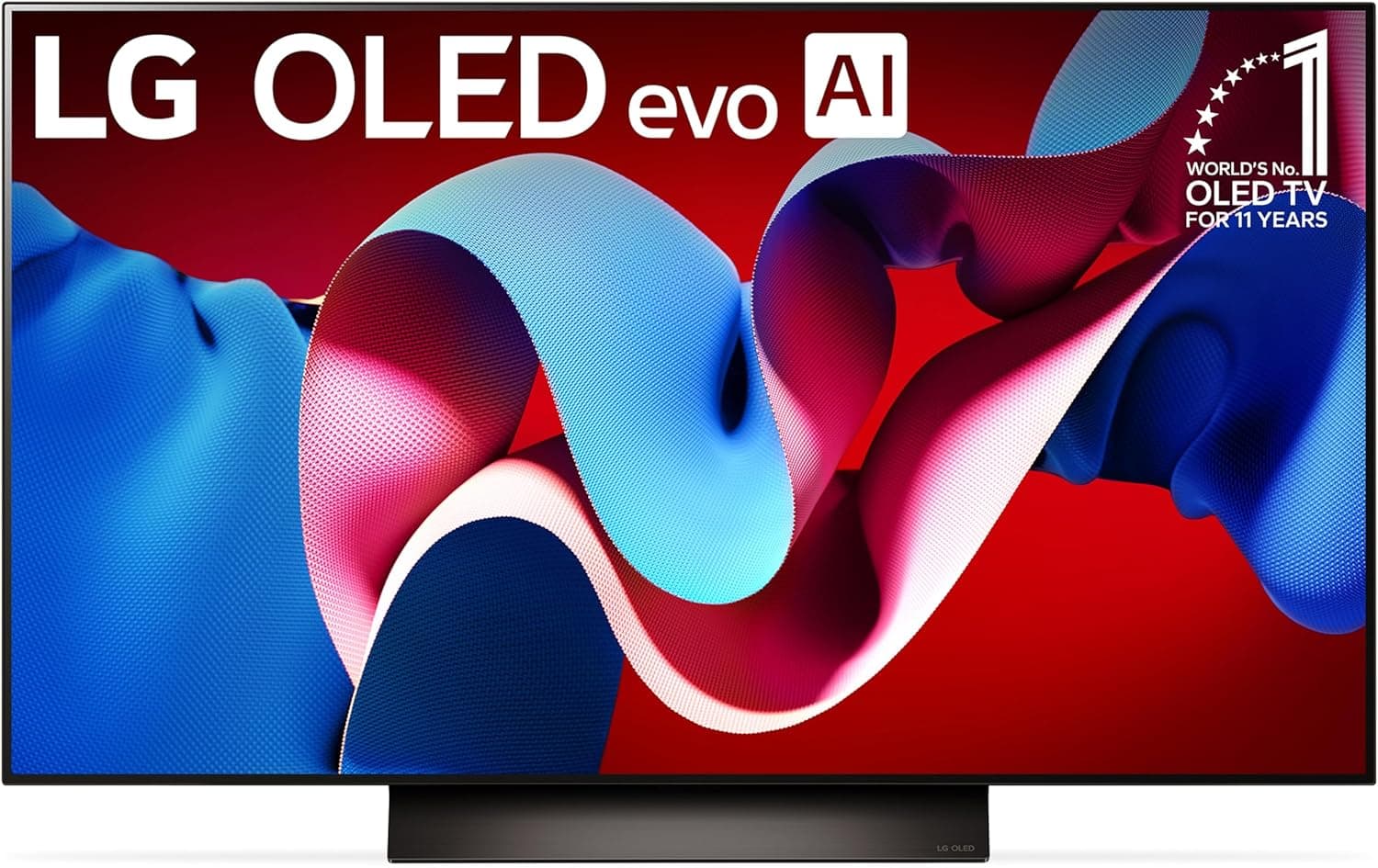 LG 48-Inch Class OLED evo C4 Series Smart TV 4K Processor Flat Screen with Magic Remote AI-Powered with Alexa Built-in (OLED48C4PUA, 2024),Black 48 Inches TV Only