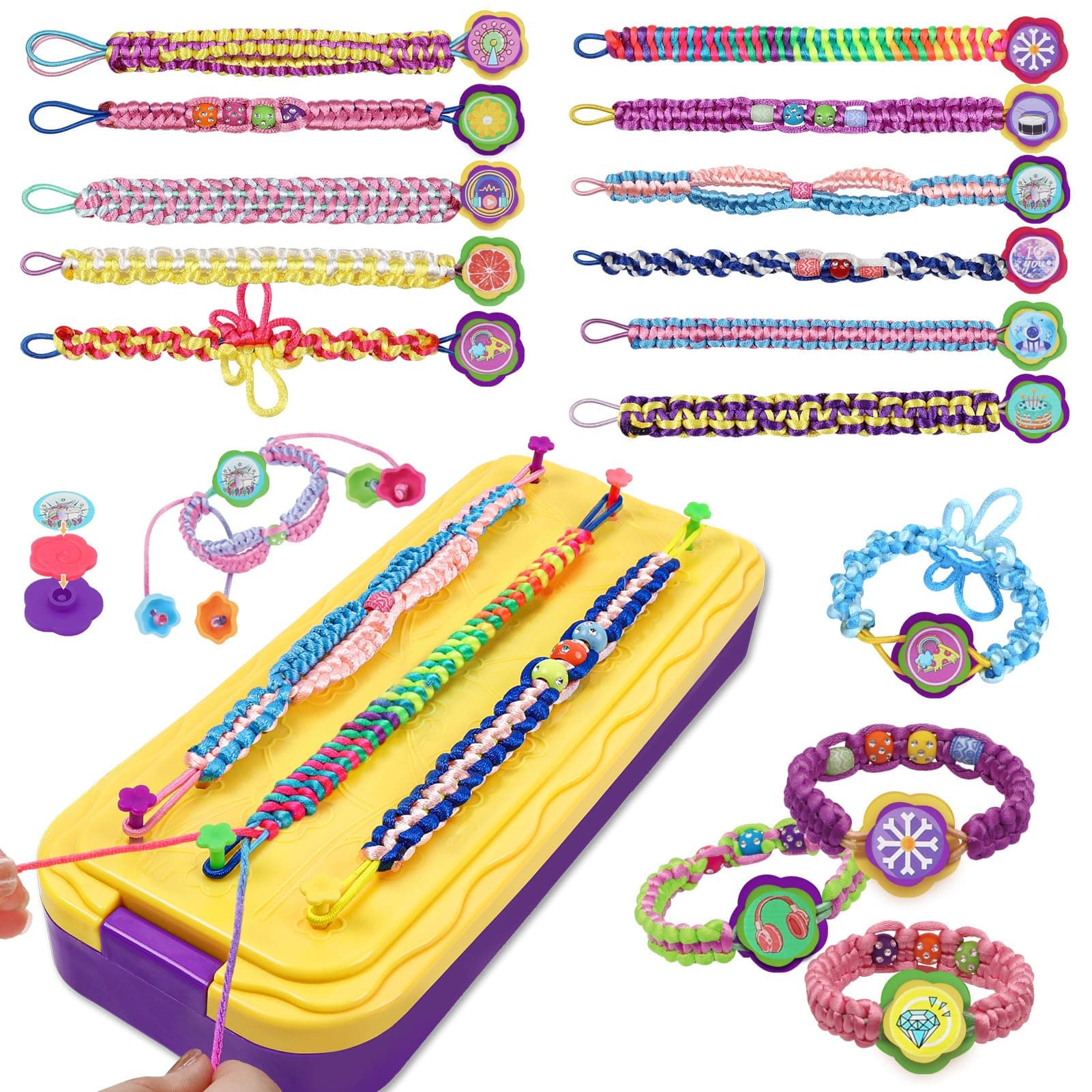DDAI Arts and Crafts for Kids Age 8-12 Friendship Bracelet Making Kit for Girls - Best Birthday Gifts Ideas for Girl 7 9 10 11 Year Old - Popular Bracelets String Maker Toys Set Purple