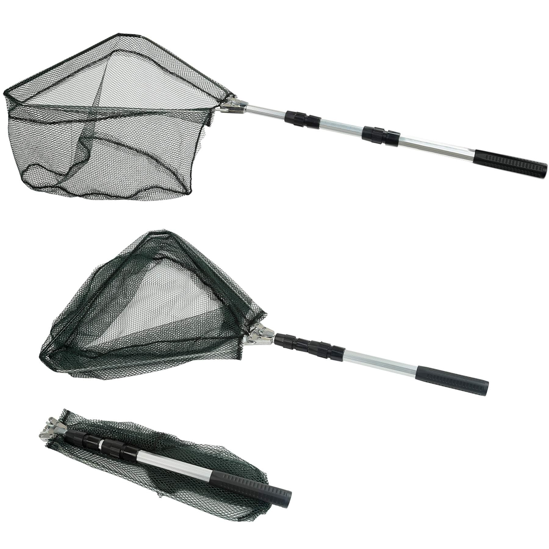 RESTCLOUD Fishing Landing Net with Telescoping Pole Handle, Fishing net Freshwater for Kids Men Women, Extend to 40-63 Inches A: Aluminum Handle, 50" Full