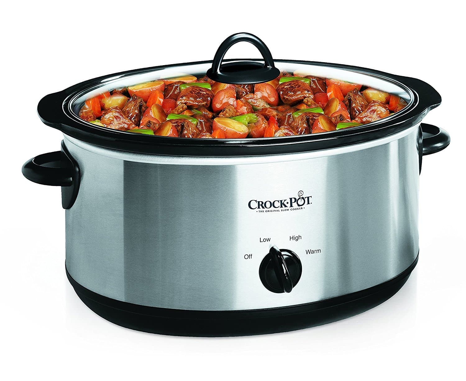 Crock-Pot 7 Quart Oval Manual Slow Cooker, Stainless Steel (SCV700-S-BR), Versatile Cookware for Large Families or Entertaining 7 Quarts