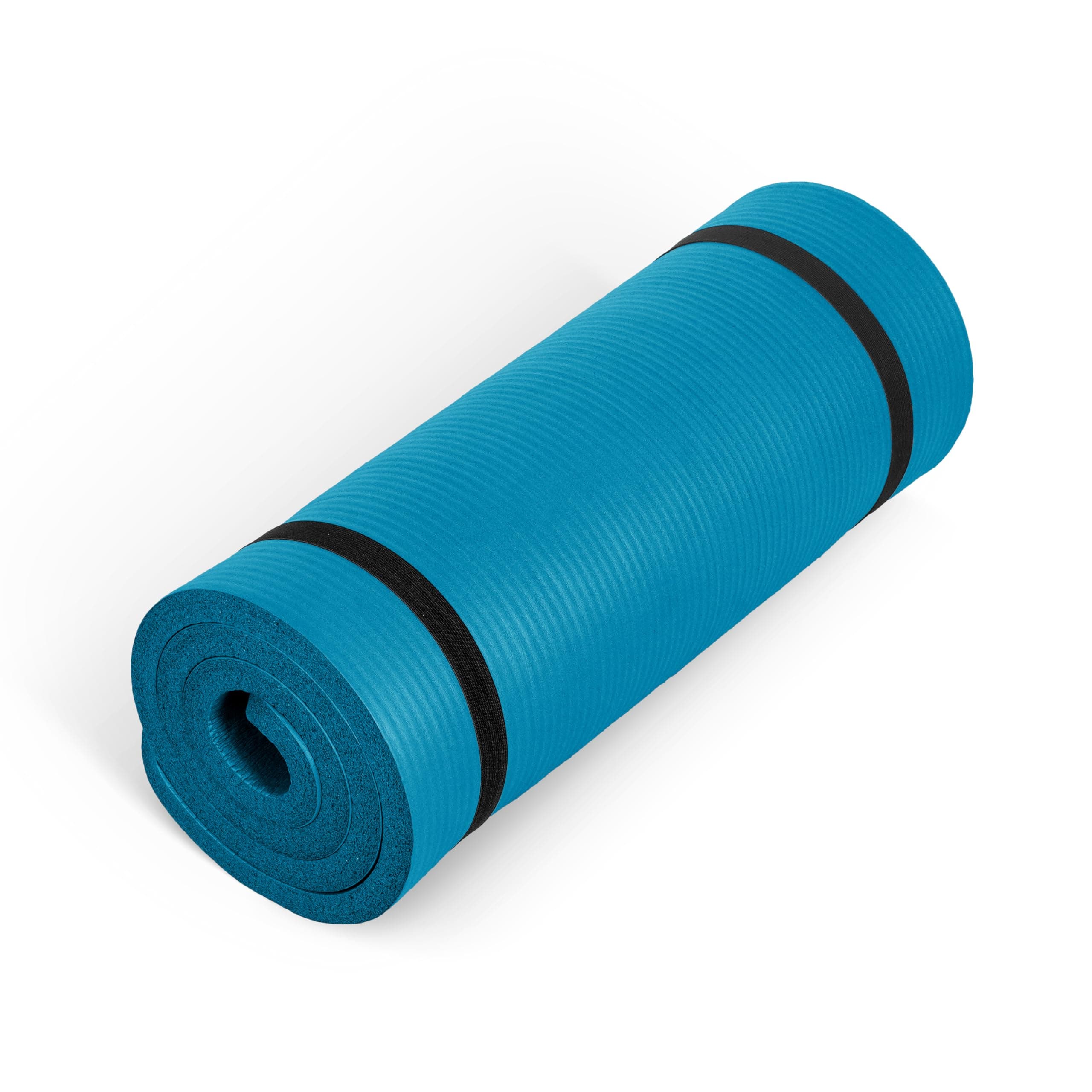 CAP Barbell 1-Inch High Density Exercise Yoga Mat with Strap | Multiple Colors Teal