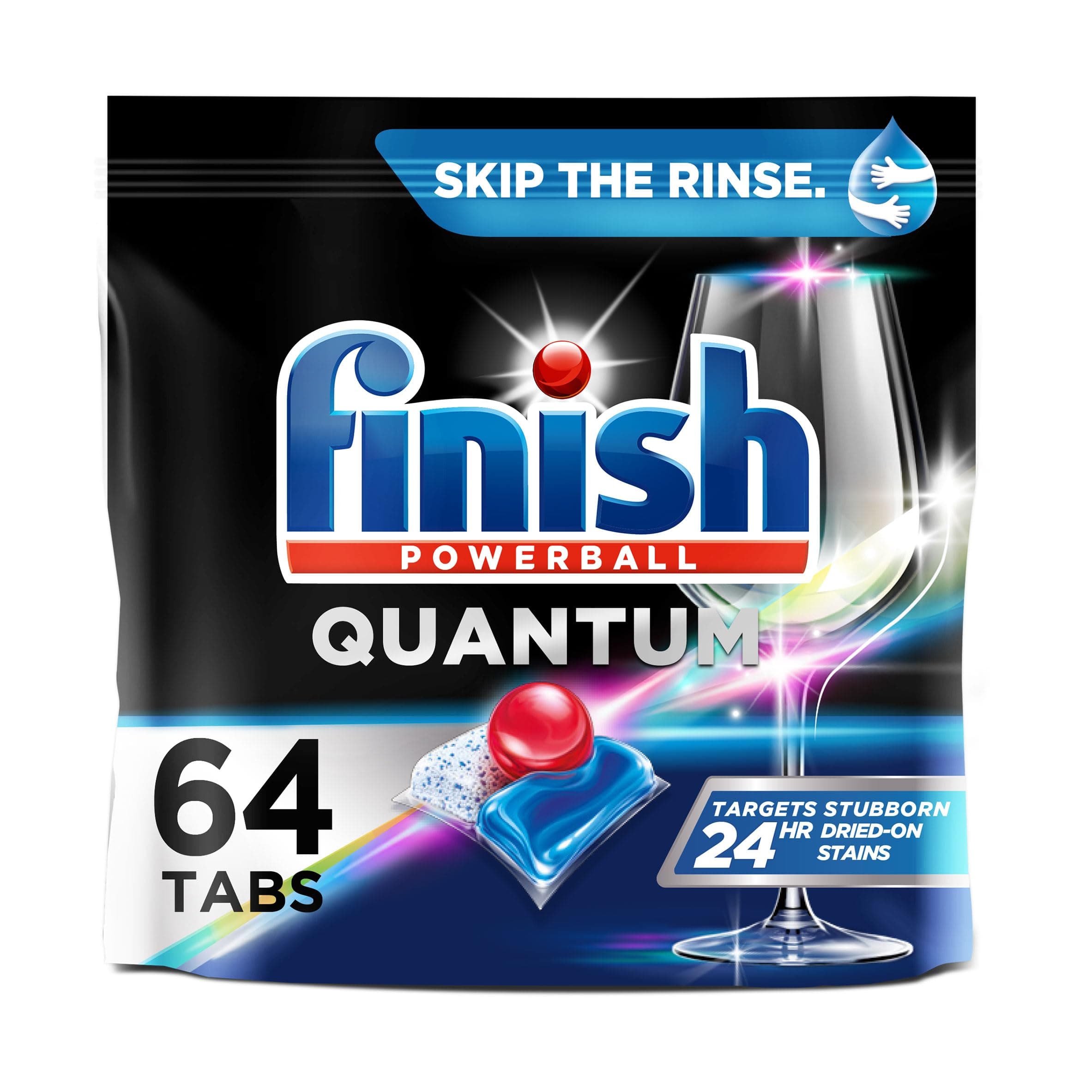 Finish - Quantum - 64ct - Dishwasher Detergent - Powerball - Ultimate Clean & Shine - Dishwashing Tablets - Dish Tabs 64.0