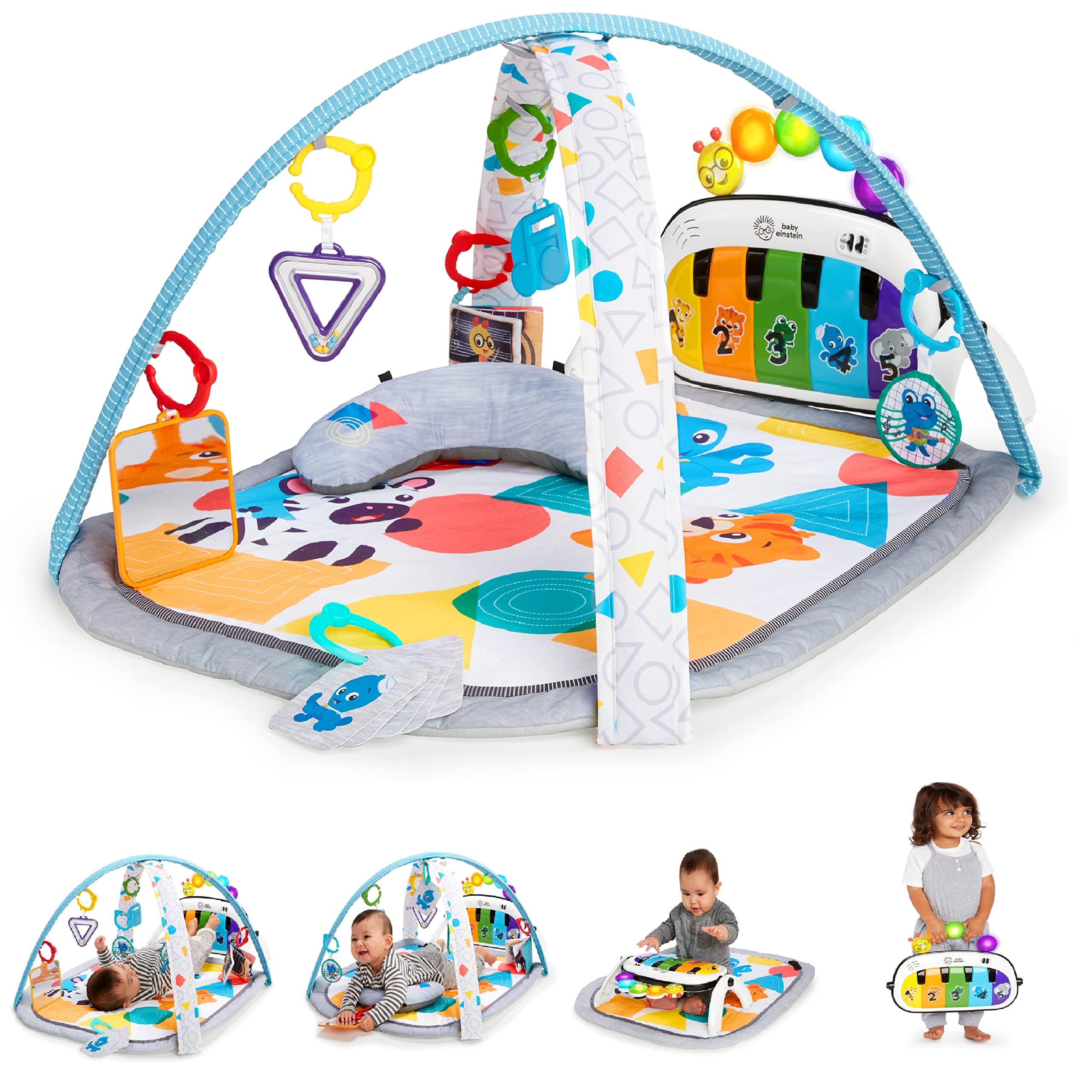 Baby Einstein 4-in-1 Kickin' Tunes Music and Language Play Gym and Piano Tummy Time Activity Mat Kickin Tunes 4-in-1 Mat