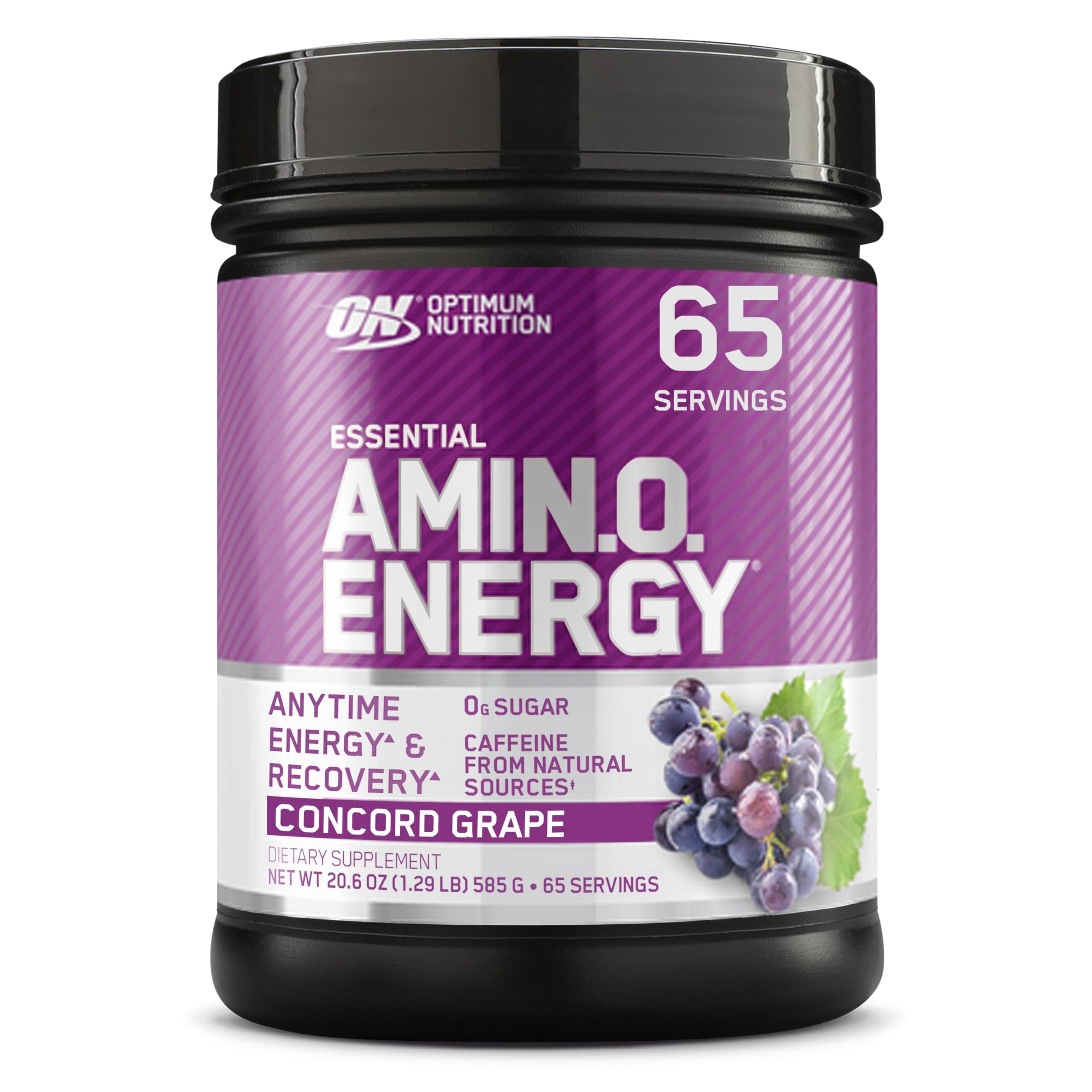 Optimum Nutrition Amino Energy - Pre Workout with Green Tea, BCAA, Amino Acids, Keto Friendly, Green Coffee Extract, Energy Powder - Concord Grape, 65 Servings (Packaging May Vary) Concord Grape 1.29 Pound (Pack of 1)