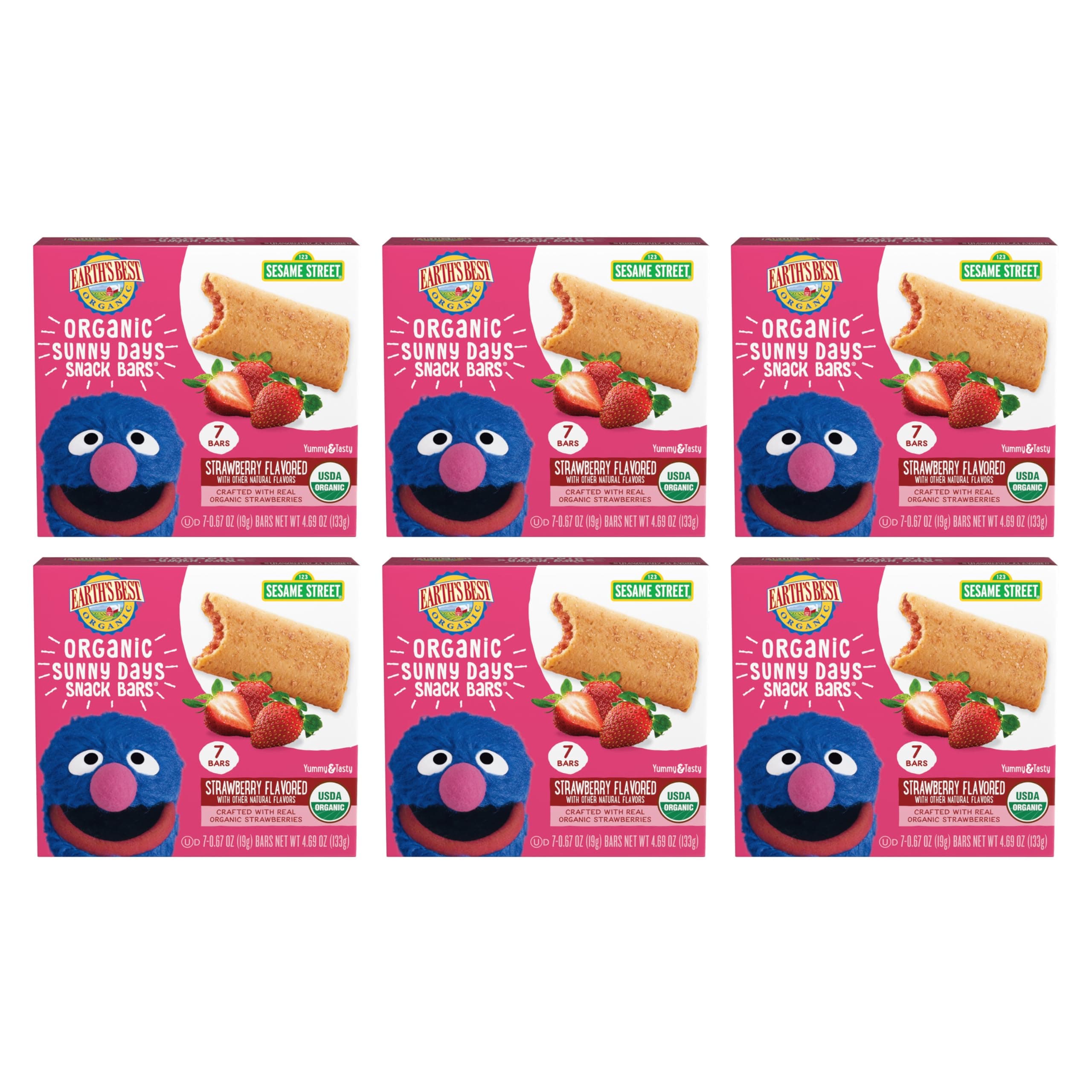 Earth's Best Organic Toddler Snack Bars, Sunny Days Strawberry, 2 Years and Up, 7 Ct (Pack of 6) Strawberry 4.69 Ounce (Pack of 6)