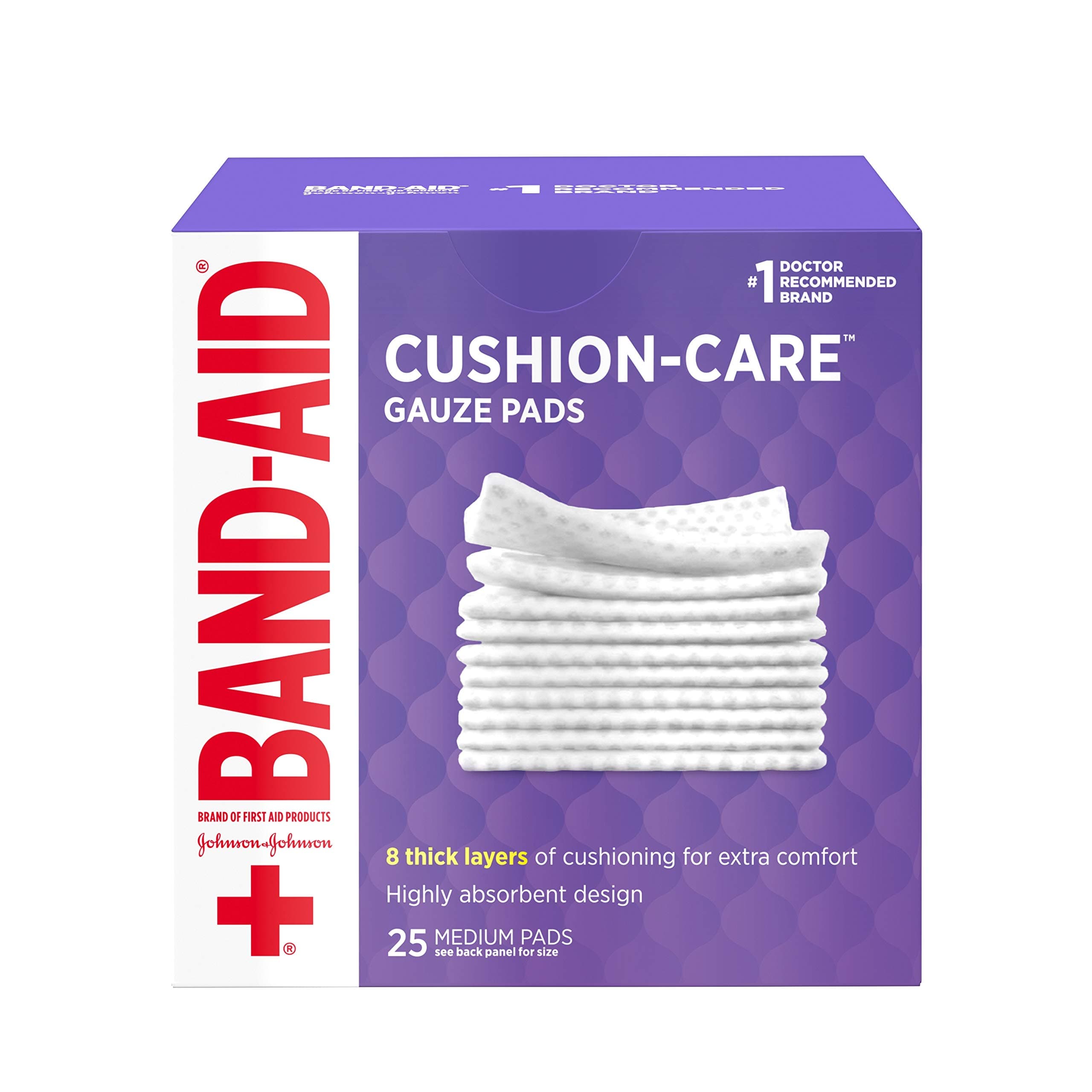 Band-Aid Brand Medium Gauze Pads, 3x3 Inch (Pack of 25) Medium 3x3 3x3 Inch (Pack of 25)