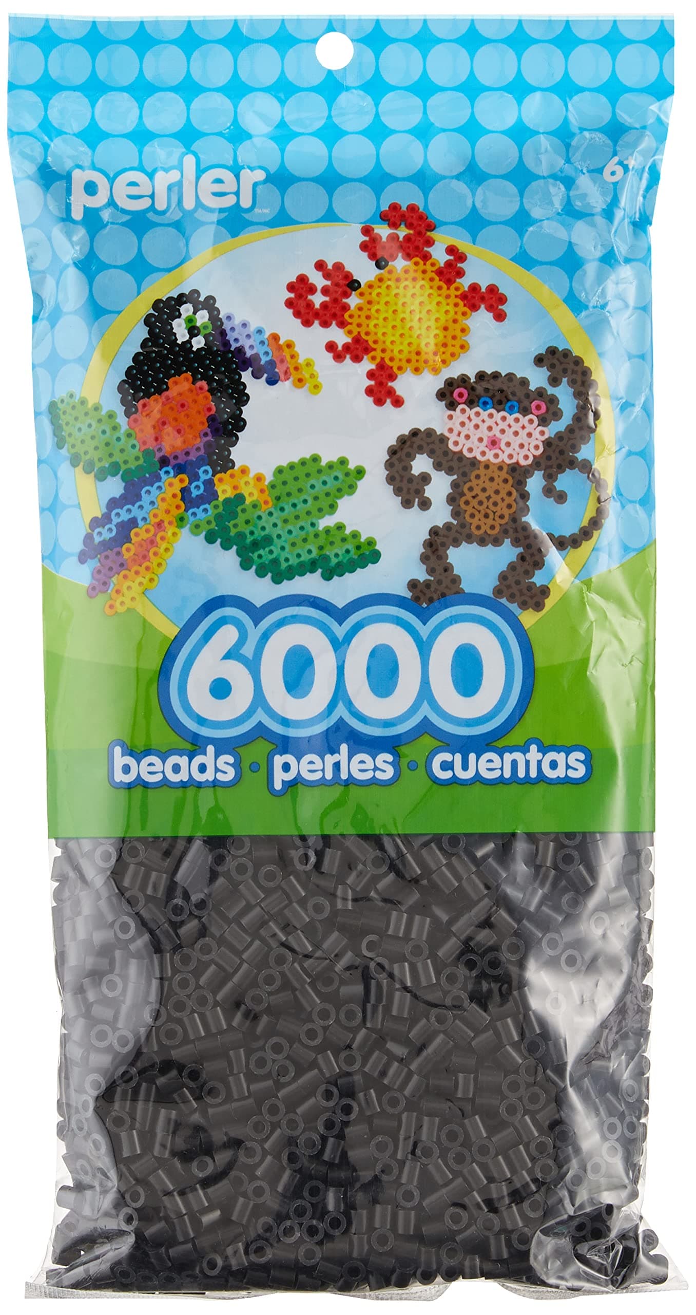 Perler Beads Fuse Beads for Crafts, Black, Small, 6000pcs