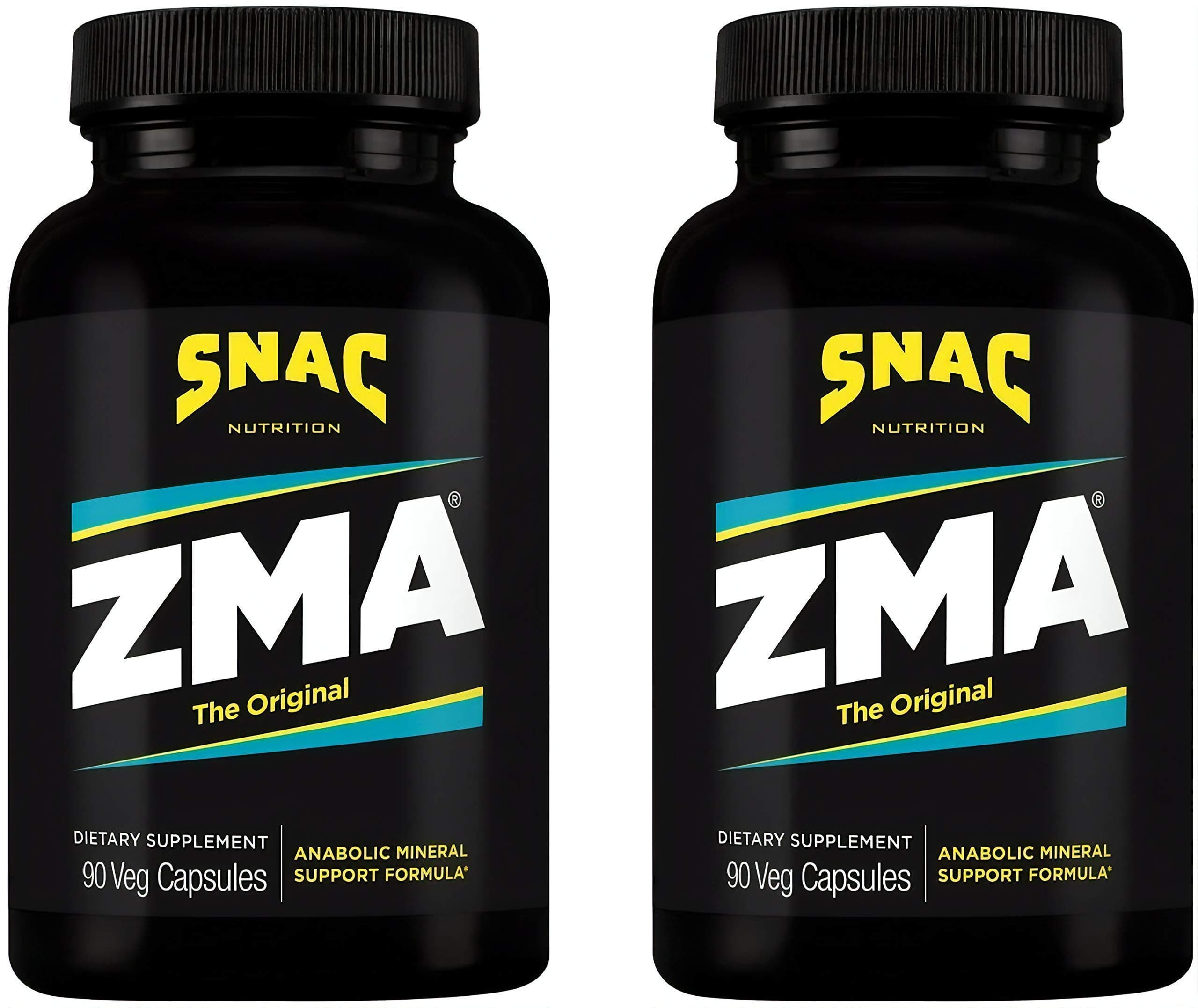 SNAC ZMA The Original Recovery & Sleep Supplement, Promotes Muscle Recovery, Immune Support & Restorative Sleep with Zinc, Magnesium & Vitamin B6, 180 Veggie Capsules (2 Pack of 90 Count) 90 Count (Pack of 2)