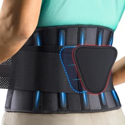 FEATOL Back Brace Support Belt-Lumbar Support Back Brace for Back Pain, Sciatica, Scoliosis, Herniated Disc Adjustable Support Straps-Lower Back Brace with Removable Lumbar Pad for Men & Women Large/X-Large (Pack of 1) Black