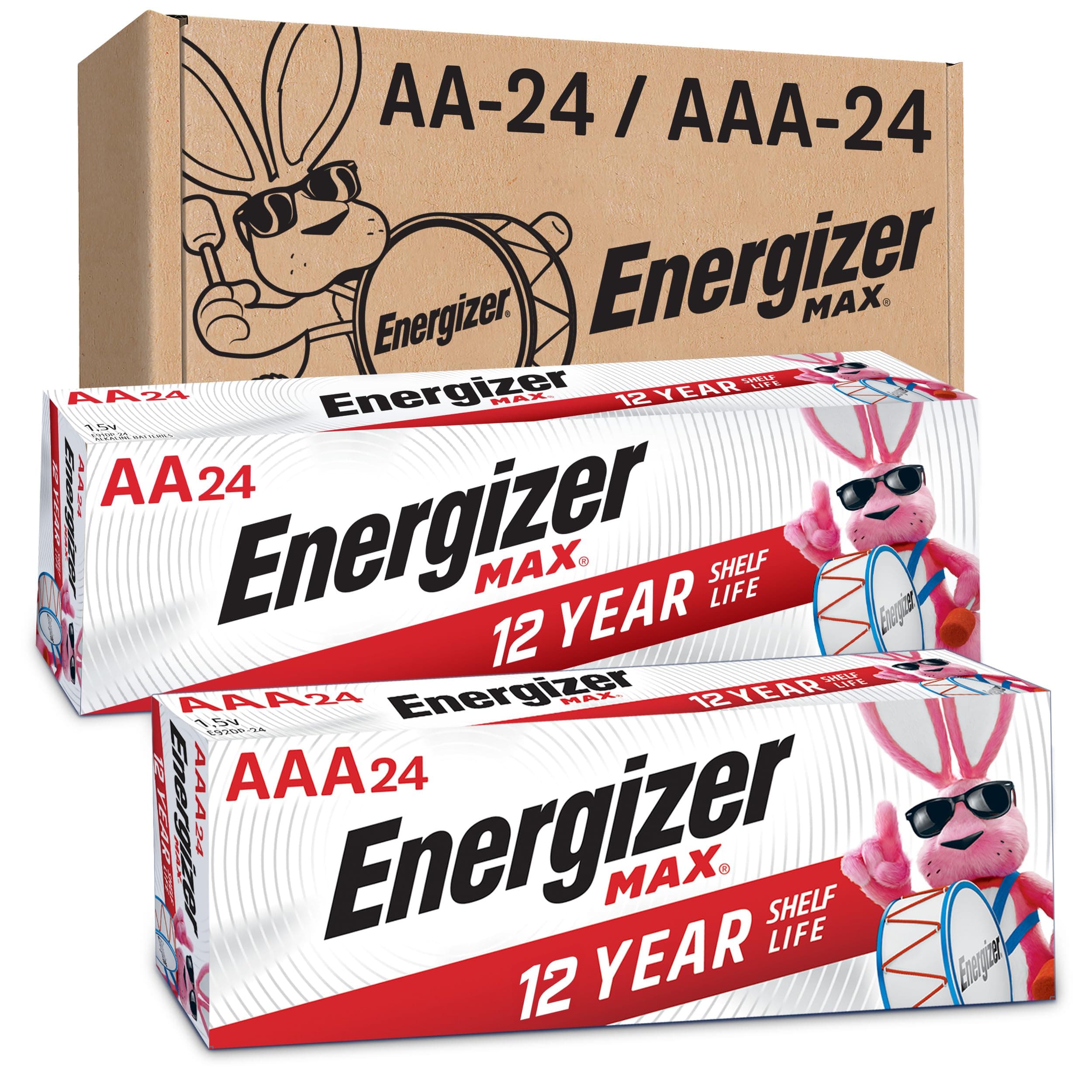 Energizer AA and AAA Batteries, 48 Count, Combo Pack Contains 24 Max Double A and 24 Max Triple A Batteries AA/AAA Combo