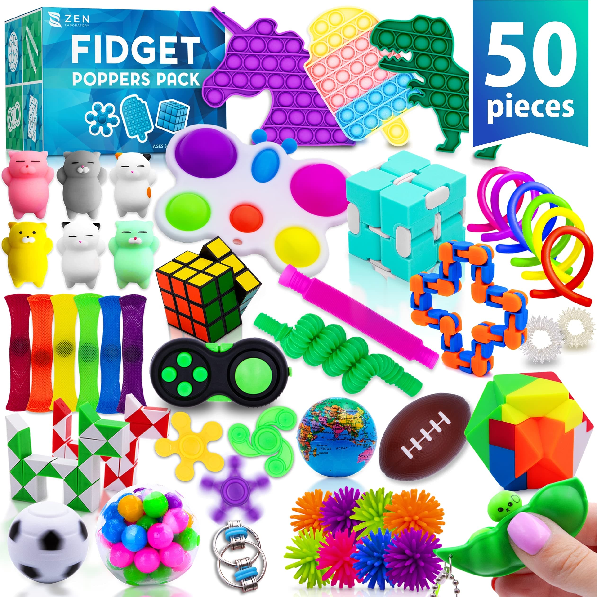 Fidget Toys Pack 50 Pcs – Party Favors for Kids 8-12, Stocking Stuffers for Kids, Bulk Sensory Toys for Classroom Treasure Box Prizes, Goodie Bags, Birthday Gifts
