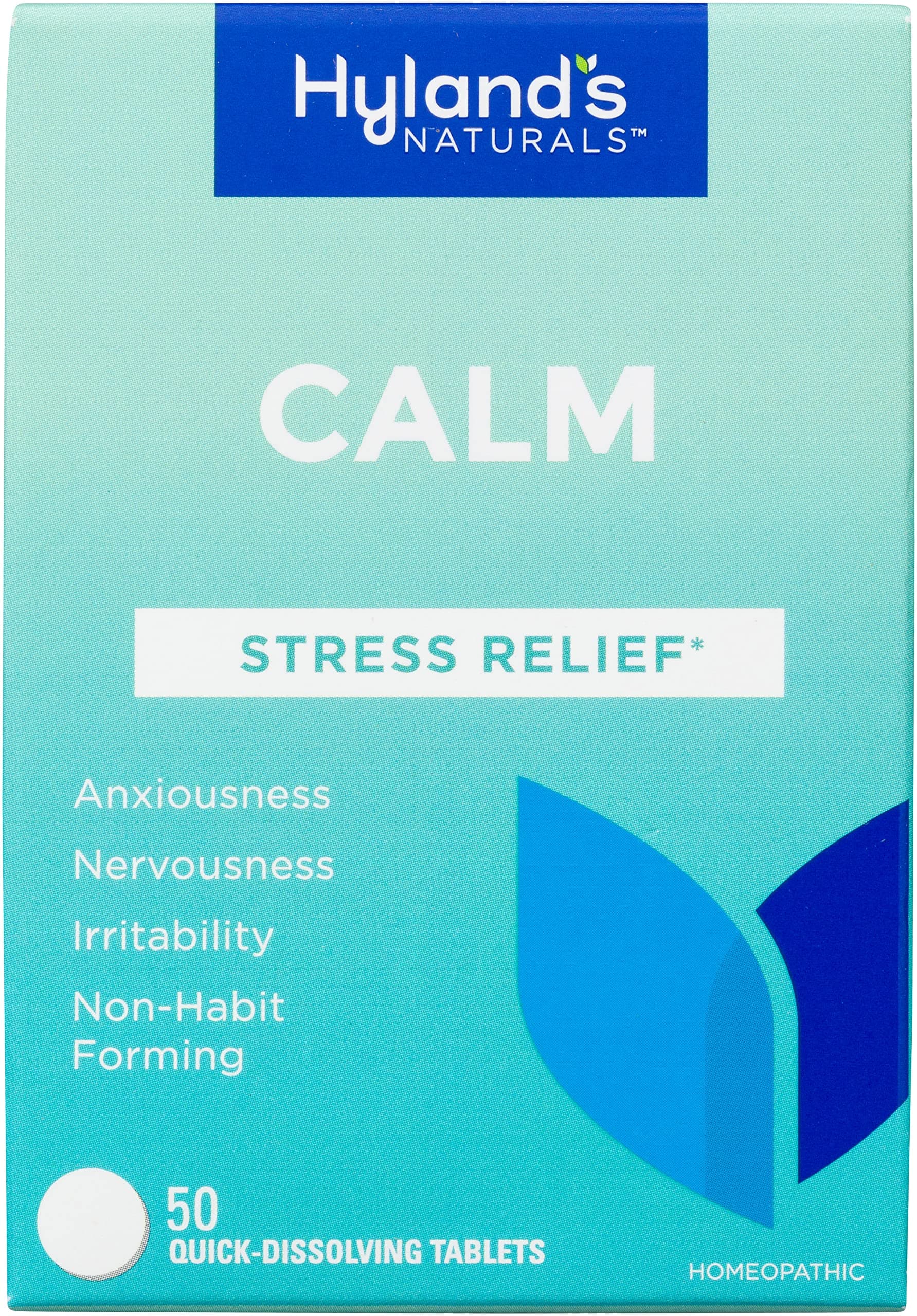 Hyland's Calm Tablets, Stress Relief Supplement, Natural Relief Of Anxiousness, Nervousness, And Irritability, 50 Count (Pack of 1, 50 Count Total)