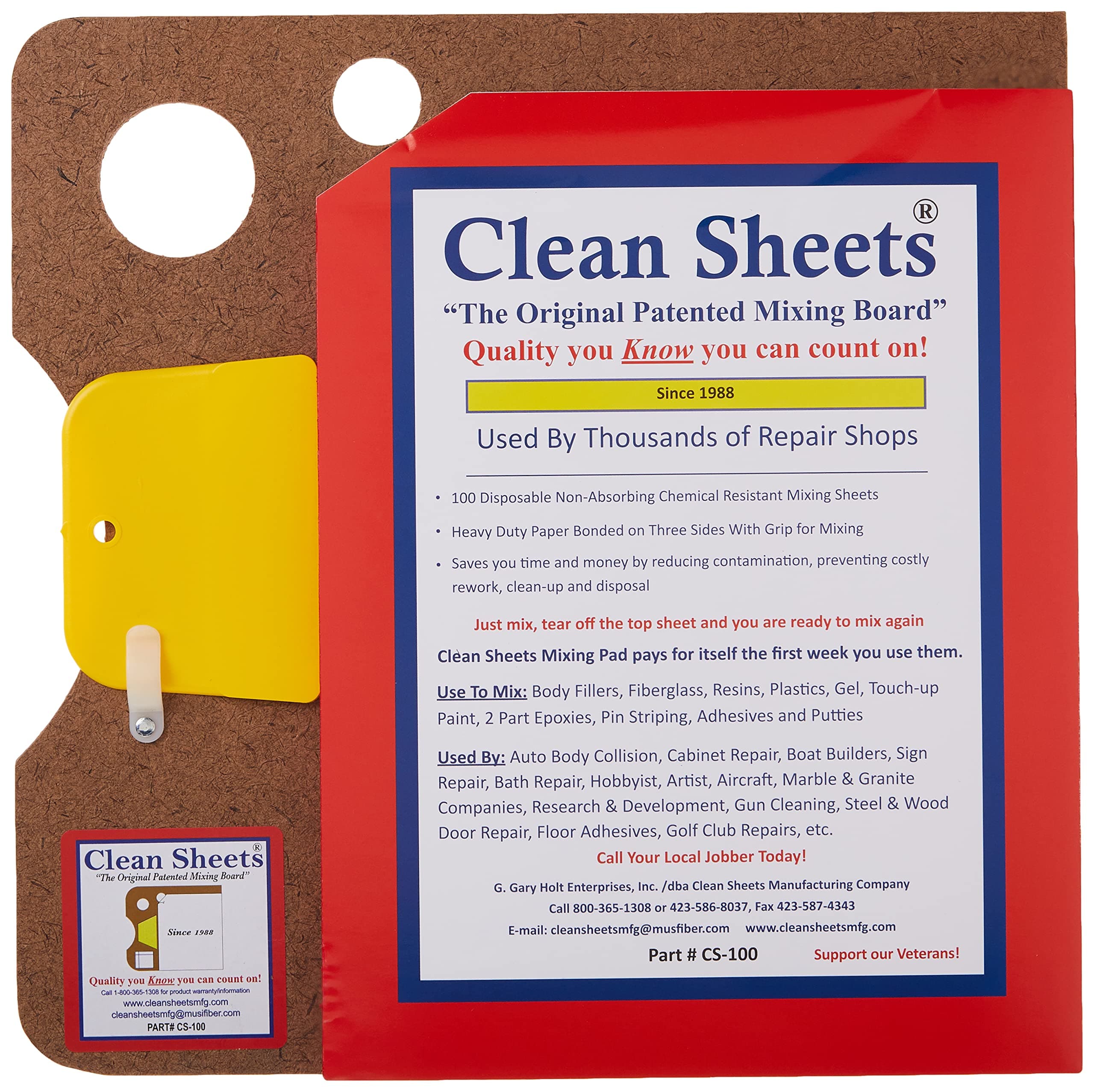 Clean Sheets - CLN-CS100 Superior Mixing Pad (12x12) - 100 Disposable Sheets FOR Toughest Job, Clear 1 Count (Pack of 1)