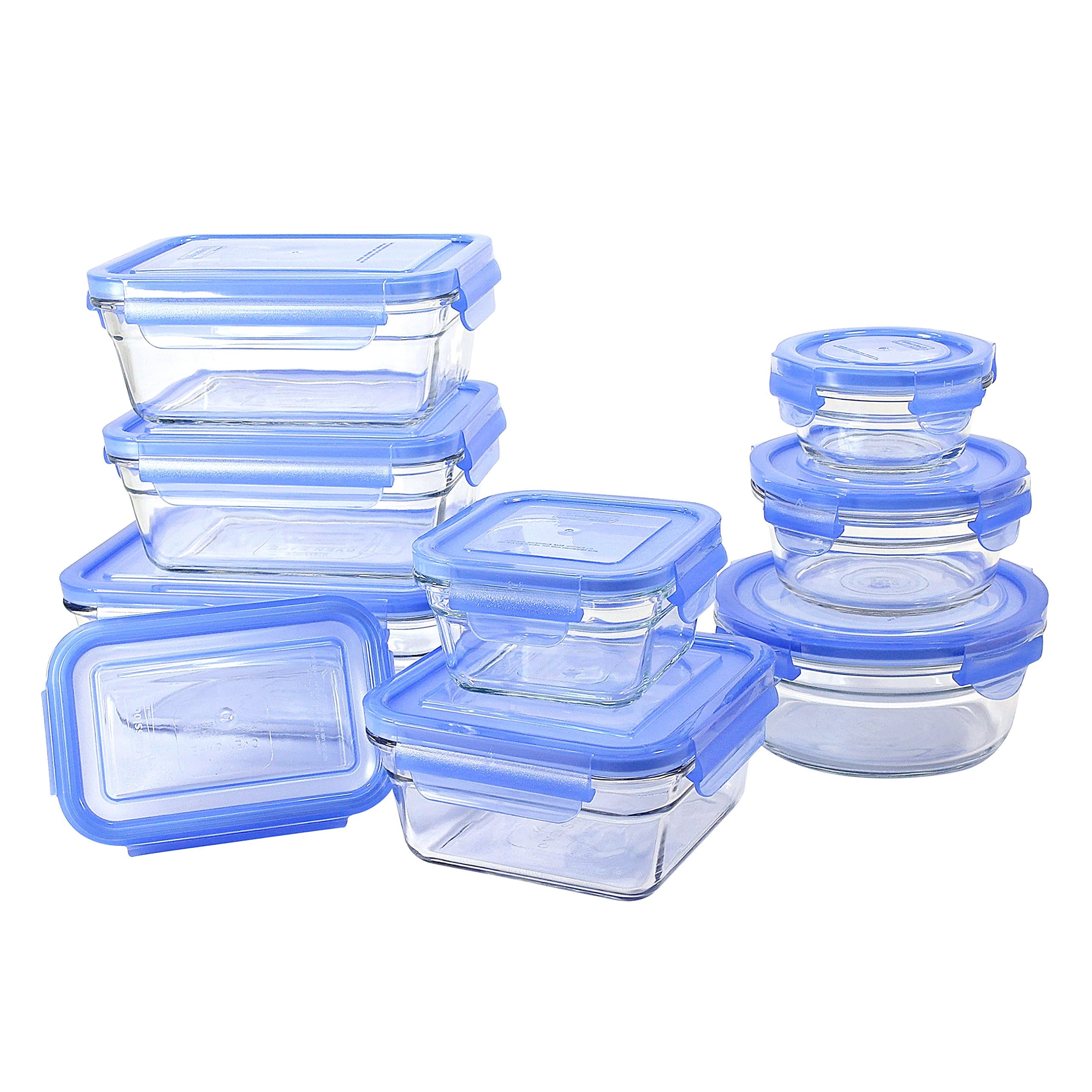 GlassLock 18 Piece Oven Safe Assortment Set, Blue Blue Assortment Set