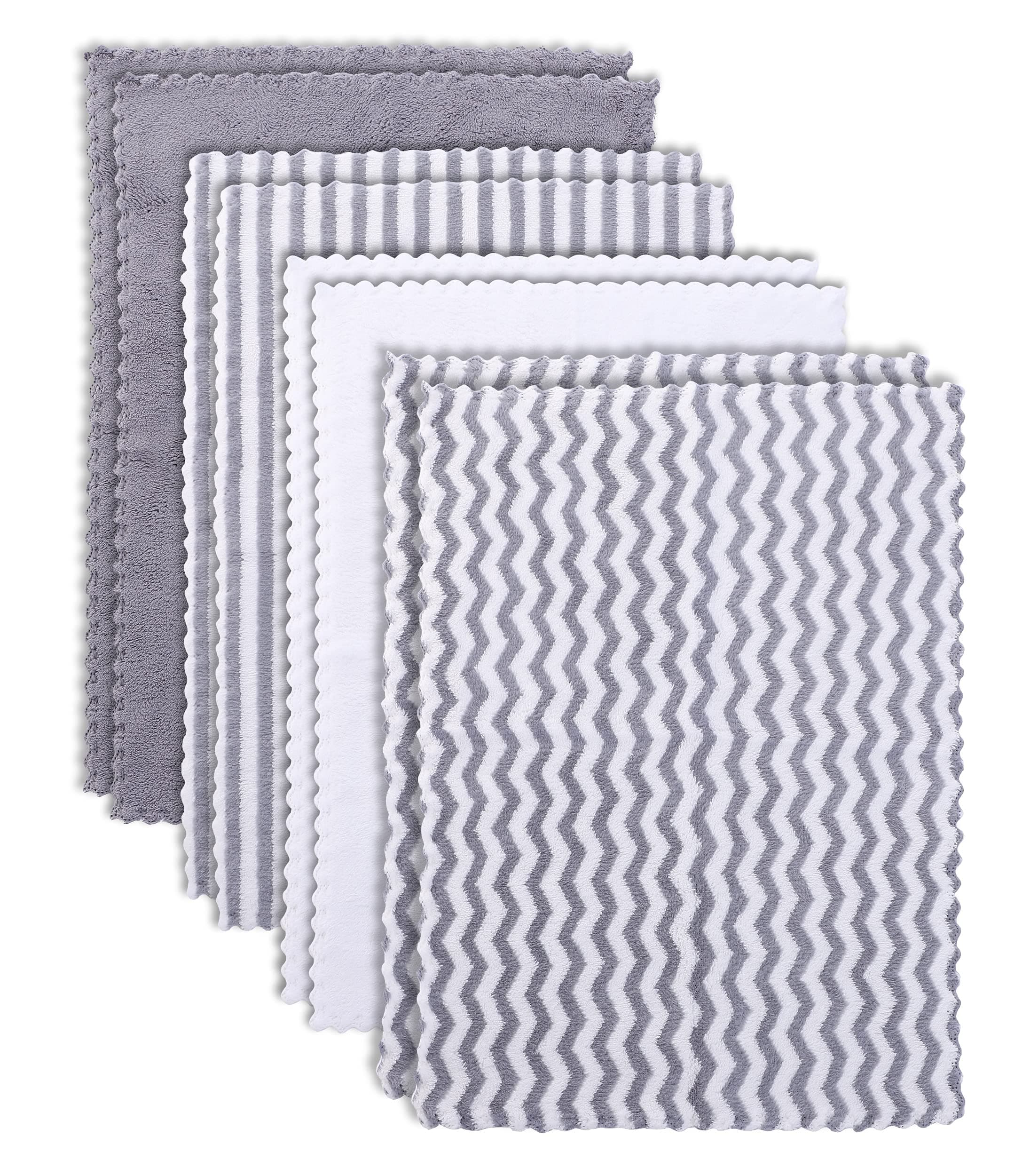 8 Pack Super Soft Baby Burp Cloths, Baby Washcloths, Ultra Absorbent Large Newborn Burping Cloth for Boy and Girl, Milk Spit Up Rags, Unisex for Baby Sensitive Skin, Grey and White, 16 × 12 Inch Grey and White 16x12 Inch (Pack of 8)