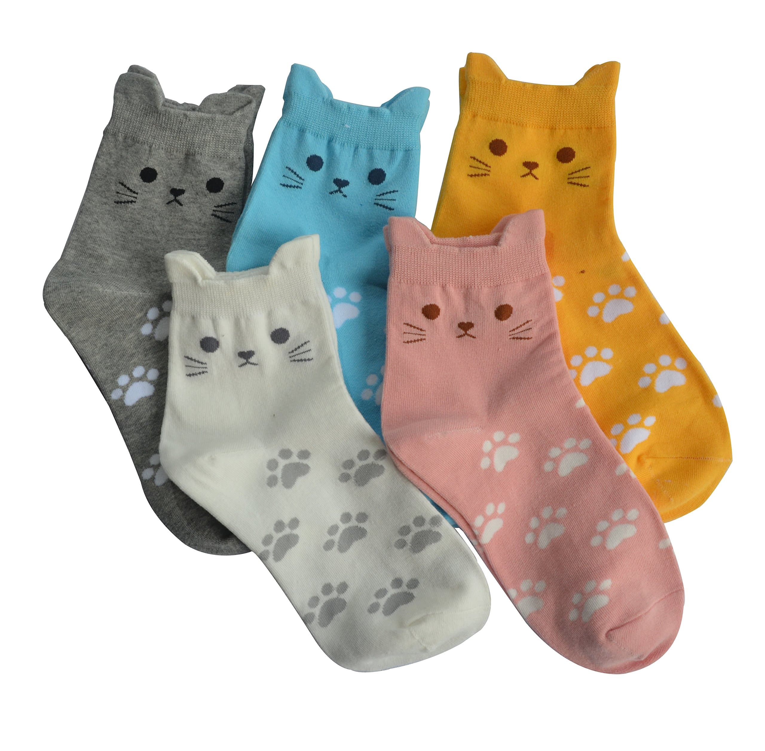 Jeasona Women's Cat Socks Cat Gifts Cute Animal Socks Dog Owl Gifts for Women Multicoloured Cat