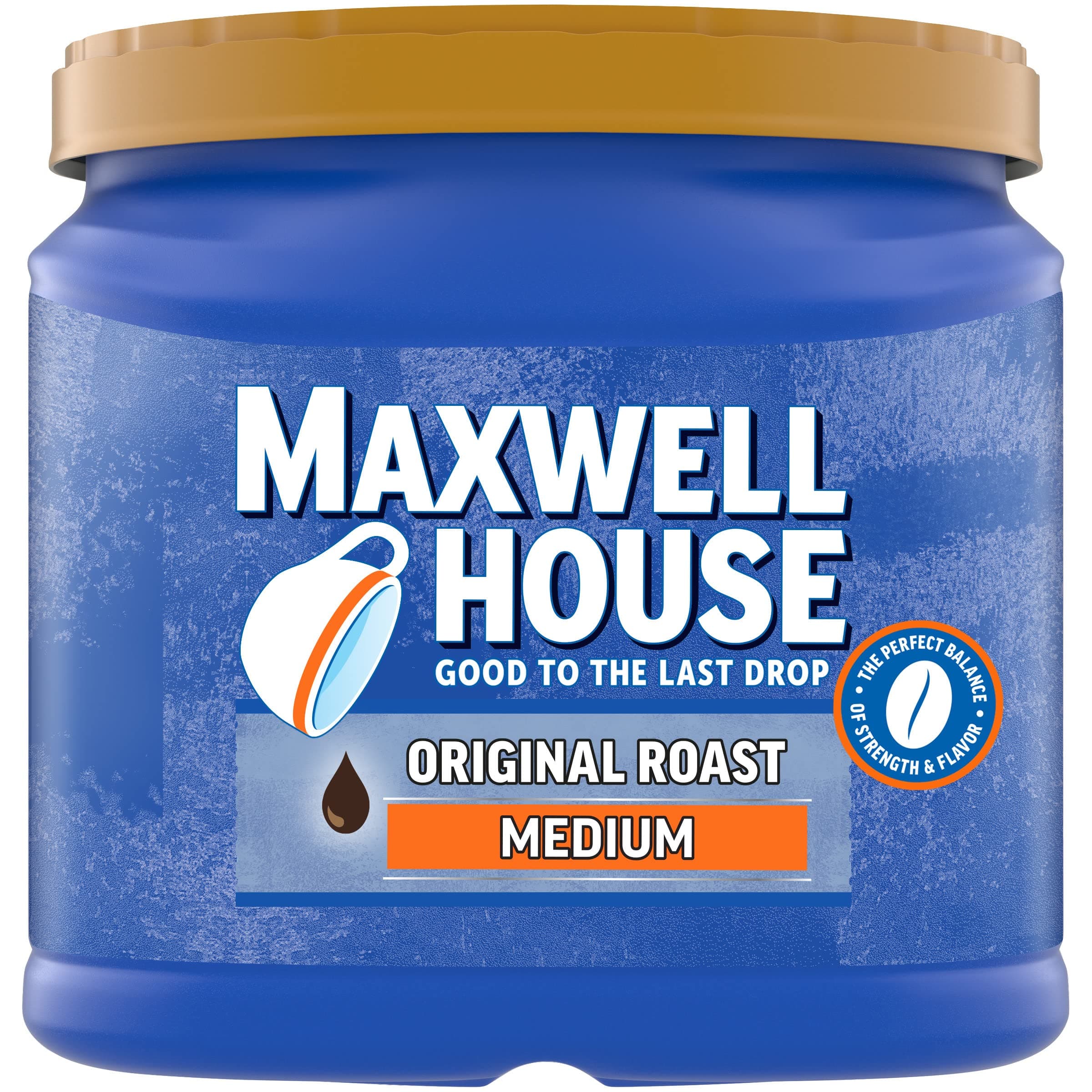 Maxwell House Medium Roast Original Roast Ground Coffee, 30.6 oz. Canister Original Roast 30.6 Ounce (Pack of 1)